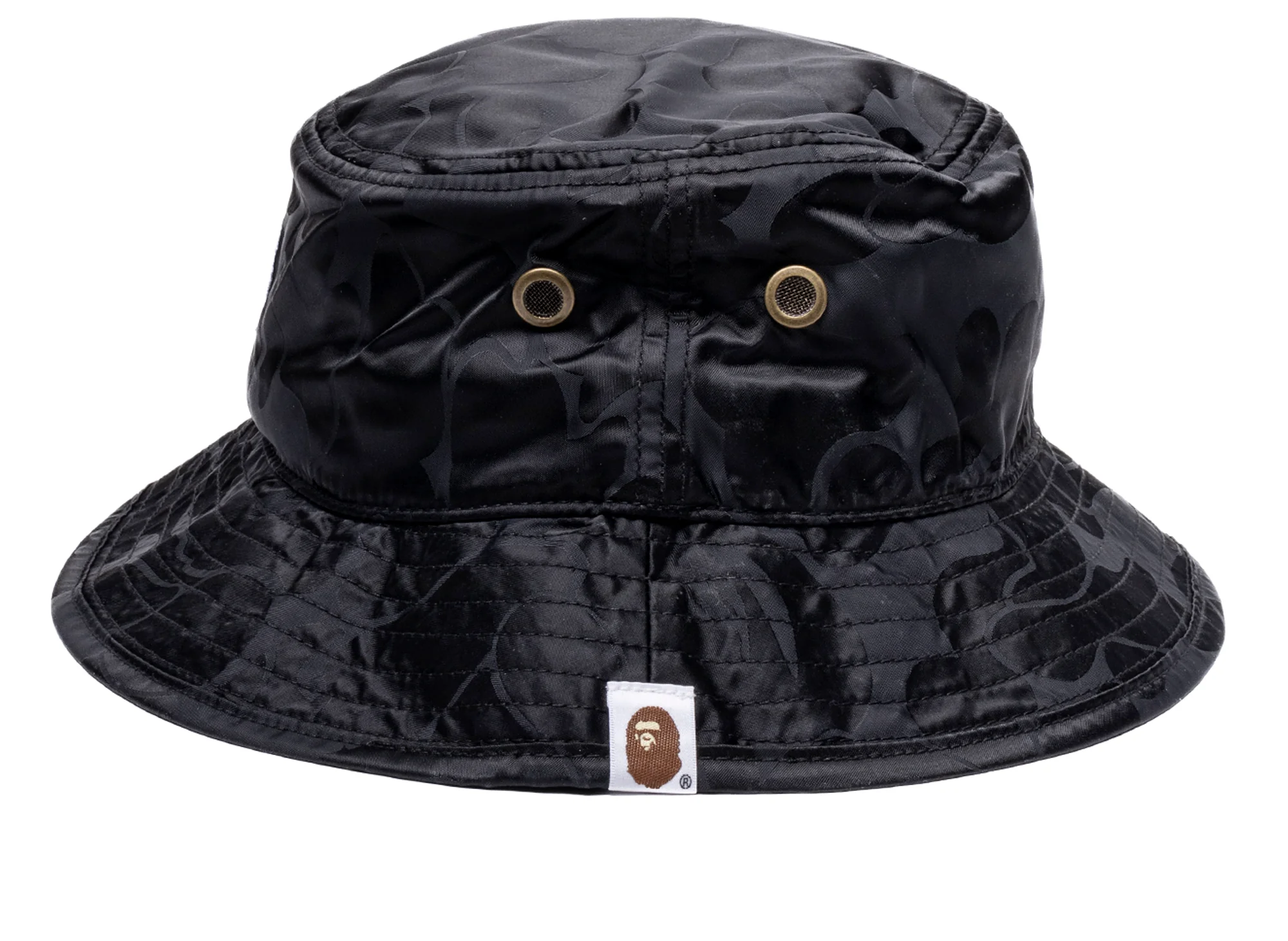 A Bathing Ape Tonal Solid Camo Bucket Hat in Black - Image 2