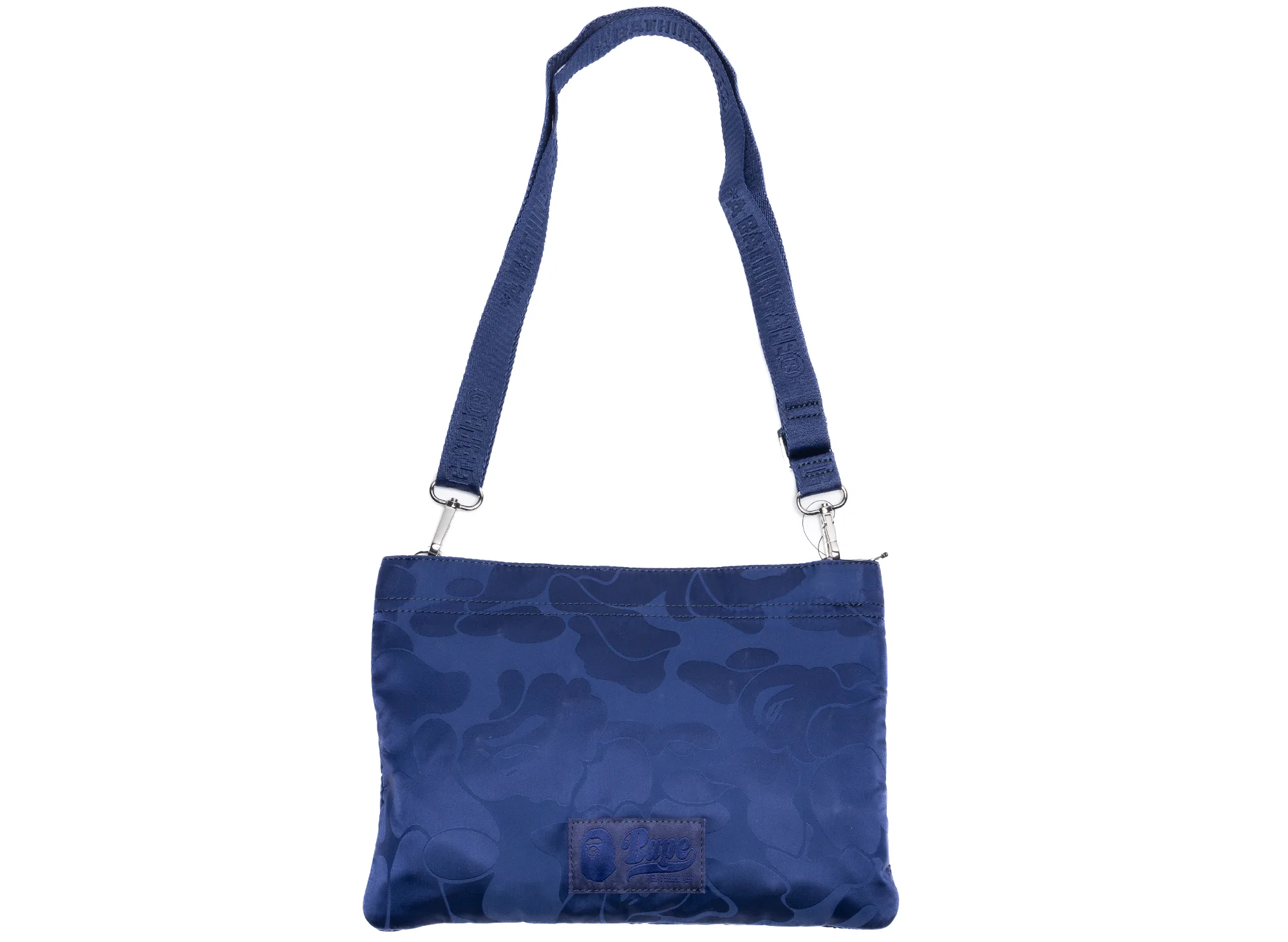 A Bathing Ape Tonal Solid Camo Shoulder Bag in Navy - Image 2