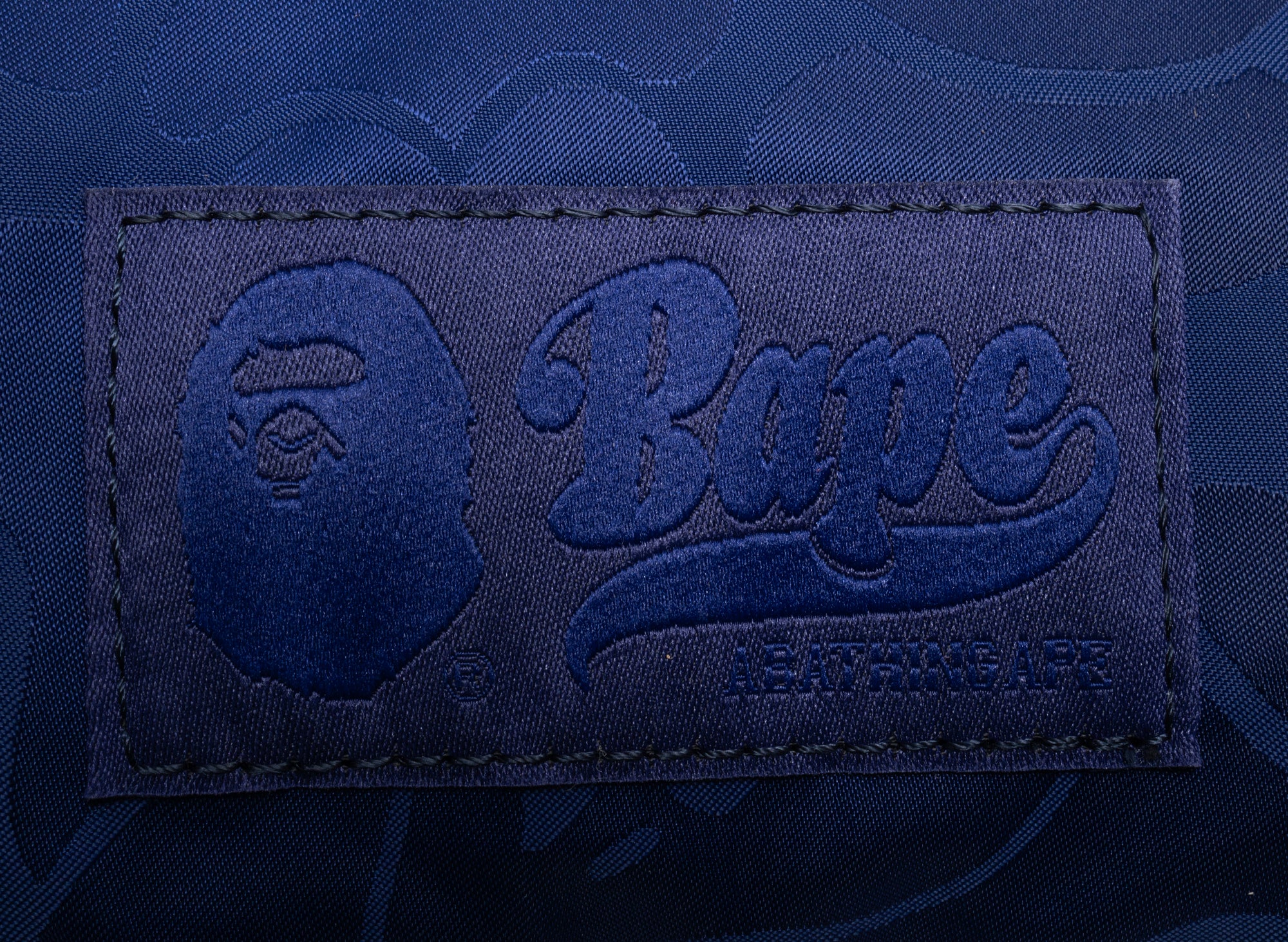 A Bathing Ape Tonal Solid Camo Shoulder Bag in Navy - Image 3