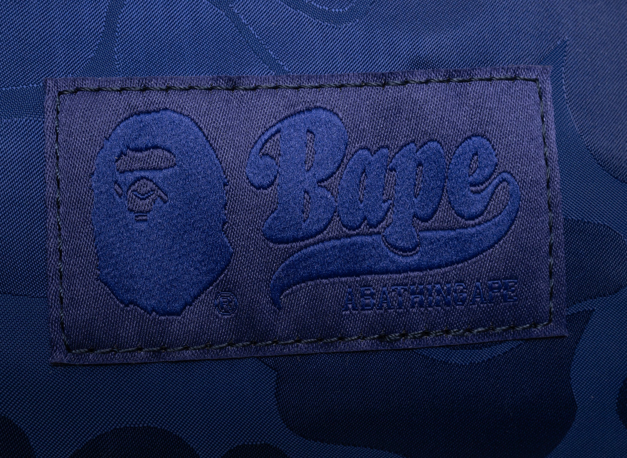 A Bathing Ape Tonal Solid Camo Waist Bag in Navy - Image 2