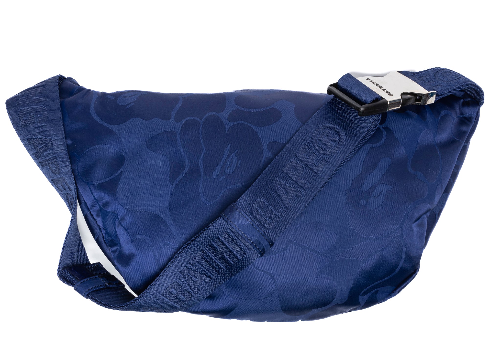 A Bathing Ape Tonal Solid Camo Waist Bag in Navy - Image 3