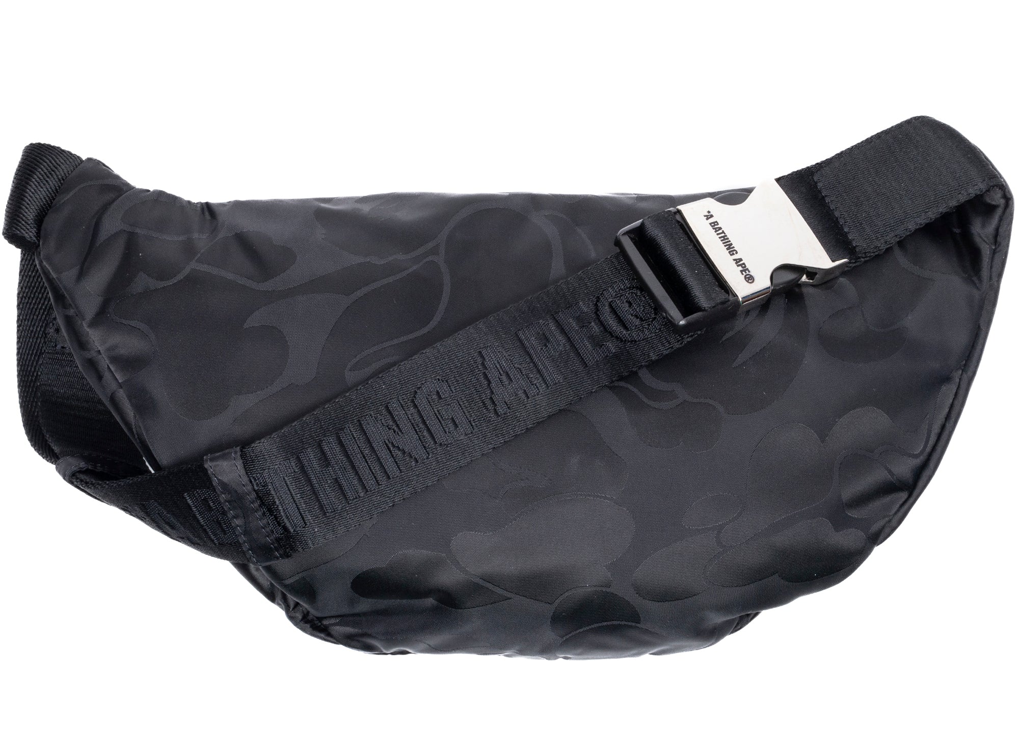 A Bathing Ape Tonal Solid Camo Waist Bag in Black - Image 3