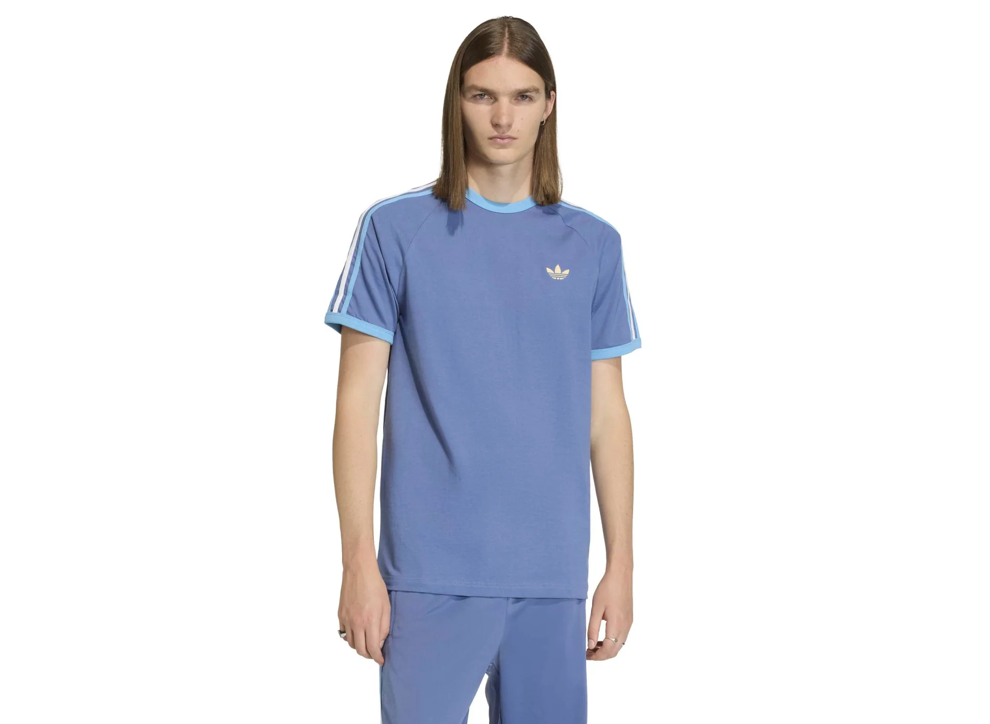 Adidas 3S Tee in 'Crew Blue' - Image 2
