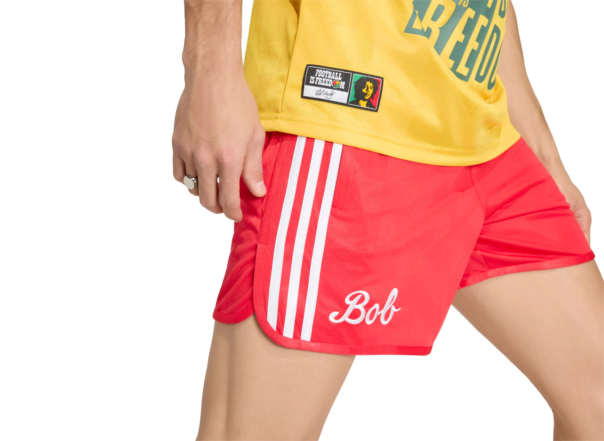 Adidas "Bob Marley" OG Short in Pure Ruby - Image 4
