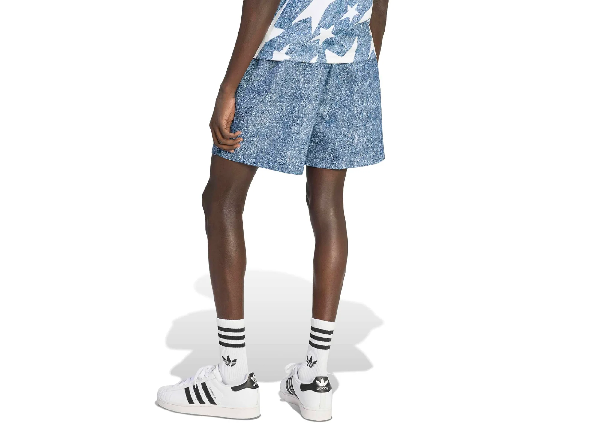 Adidas Denim Graphic Shorts - Image 3