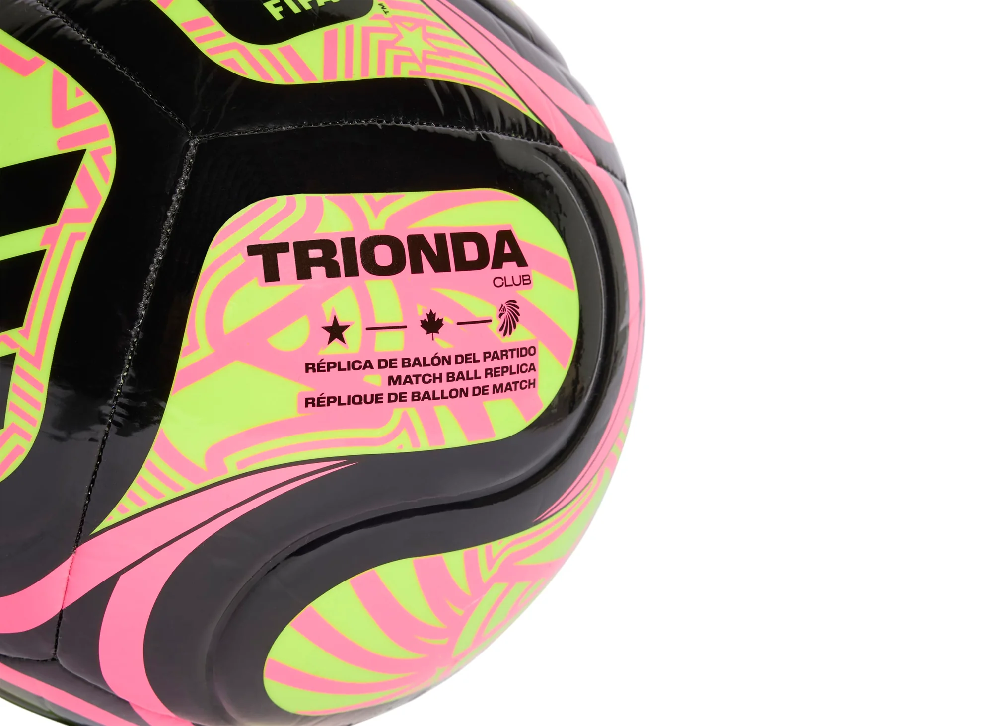 Adidas Fifa World Cup Trionda Club Ball in Black / Lucid Lemon - Image 4