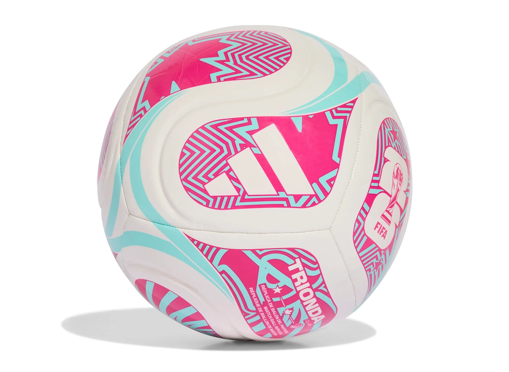 Adidas Fifa World Cup Trionda Club Ball in White / Pink - Image 2