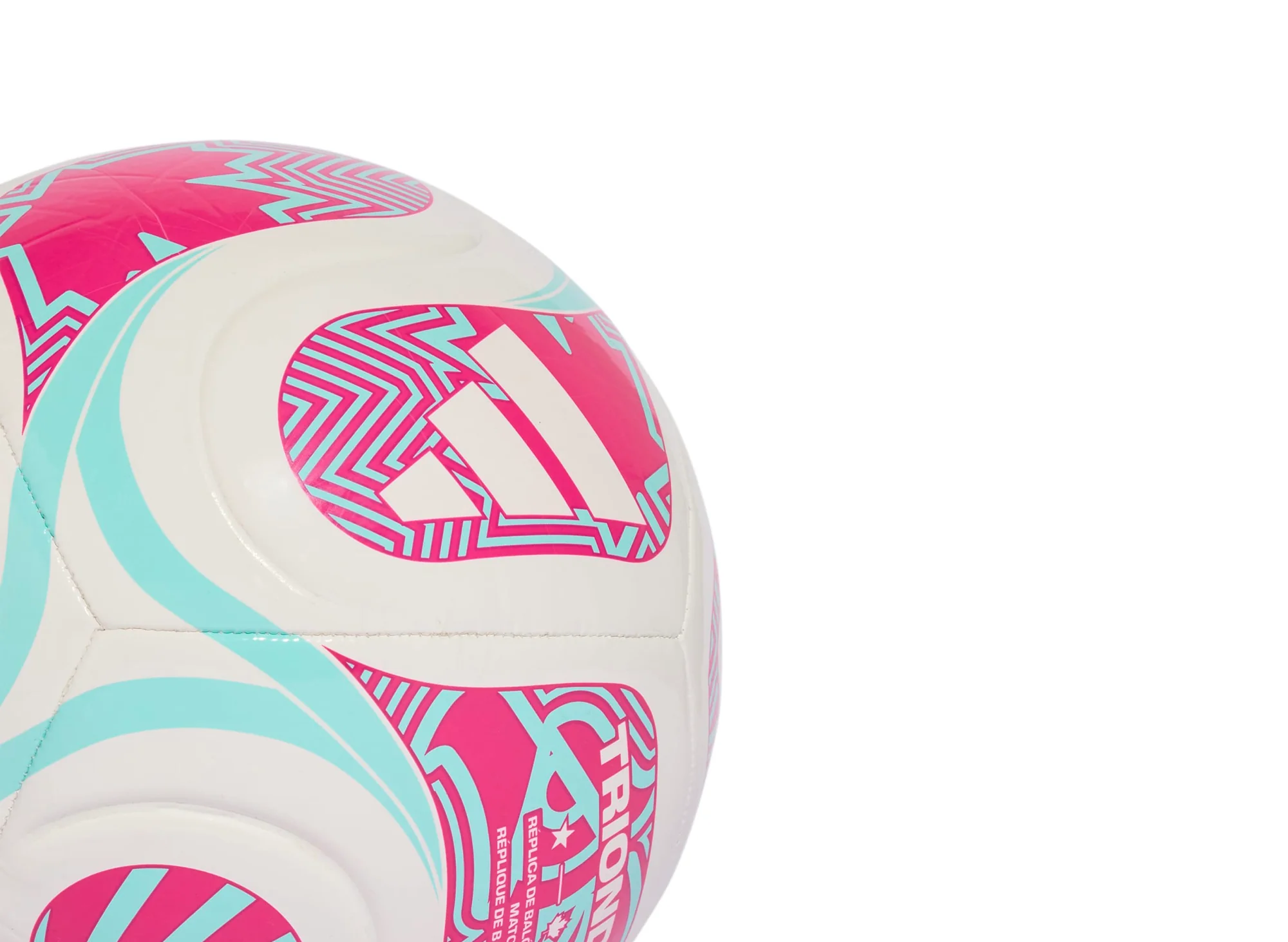 Adidas Fifa World Cup Trionda Club Ball in White / Pink - Image 3