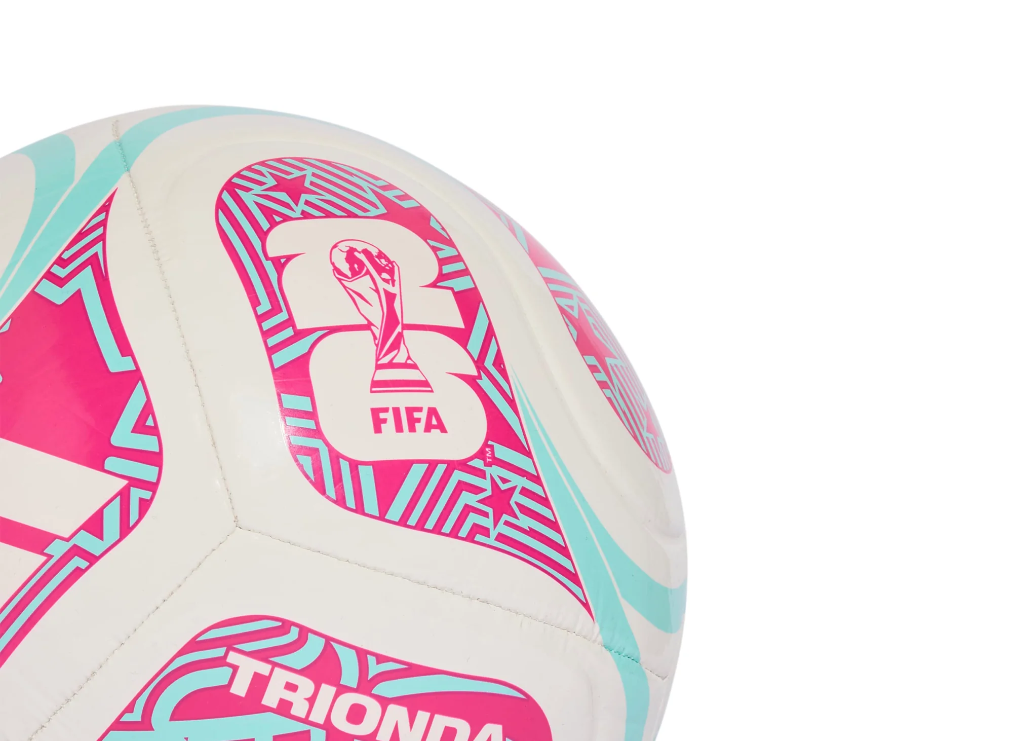 Adidas Fifa World Cup Trionda Club Ball in White / Pink - Image 4