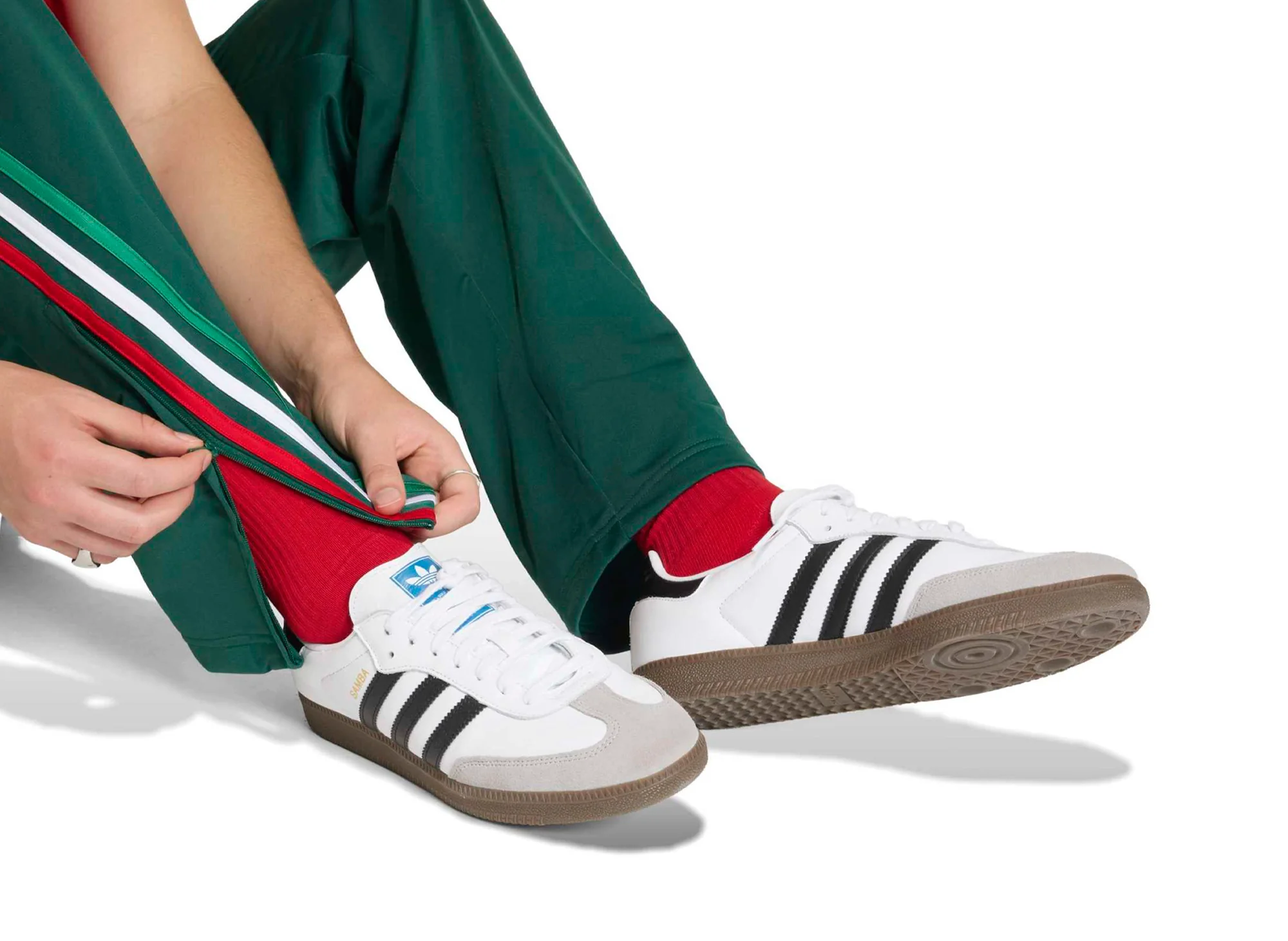 Adidas Firebird Track Pants in 'Team Dark Green' - Image 3