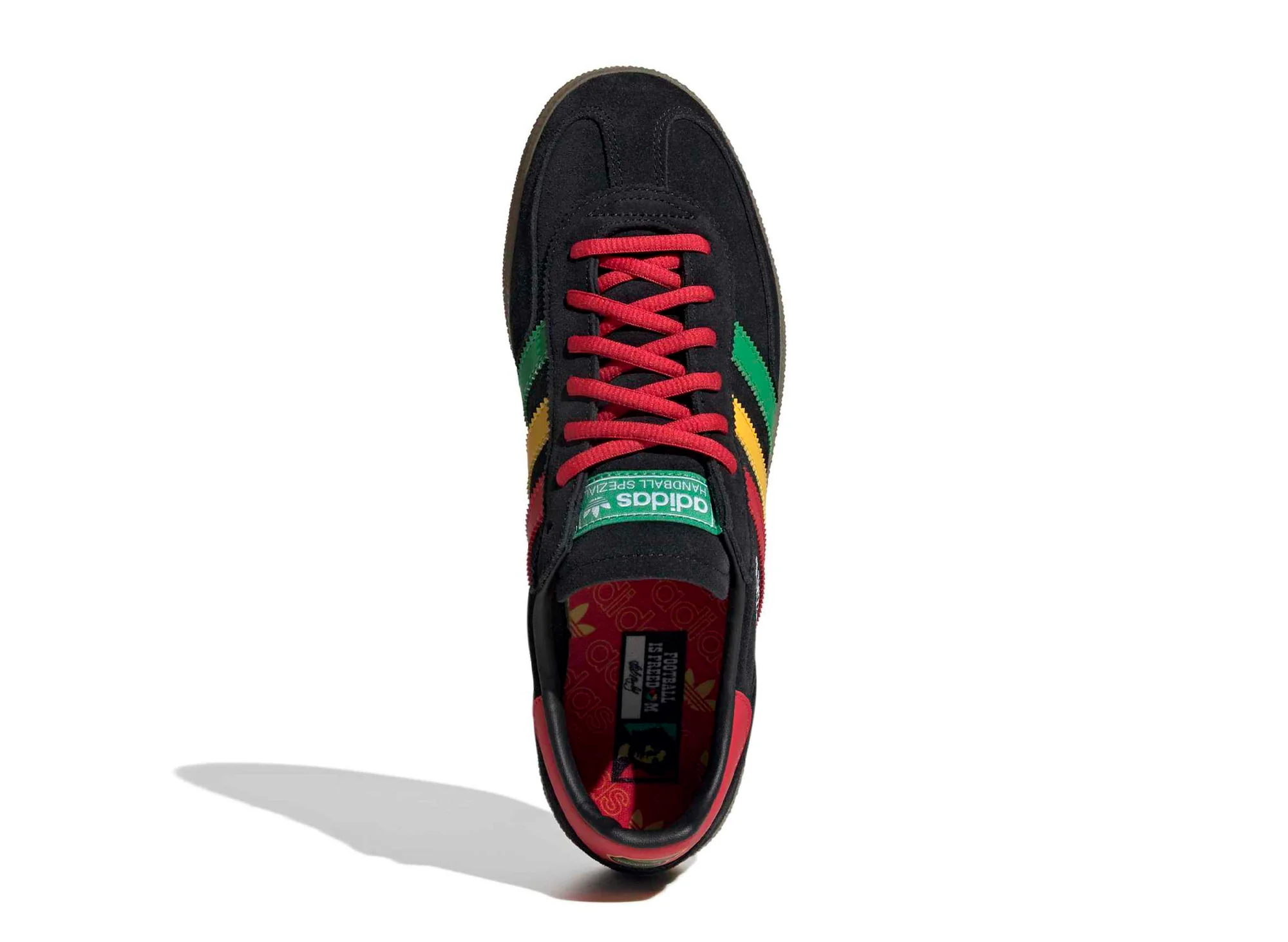 Adidas Handball Spezial Jamaica in Core Black / Pure Ruby - Image 4