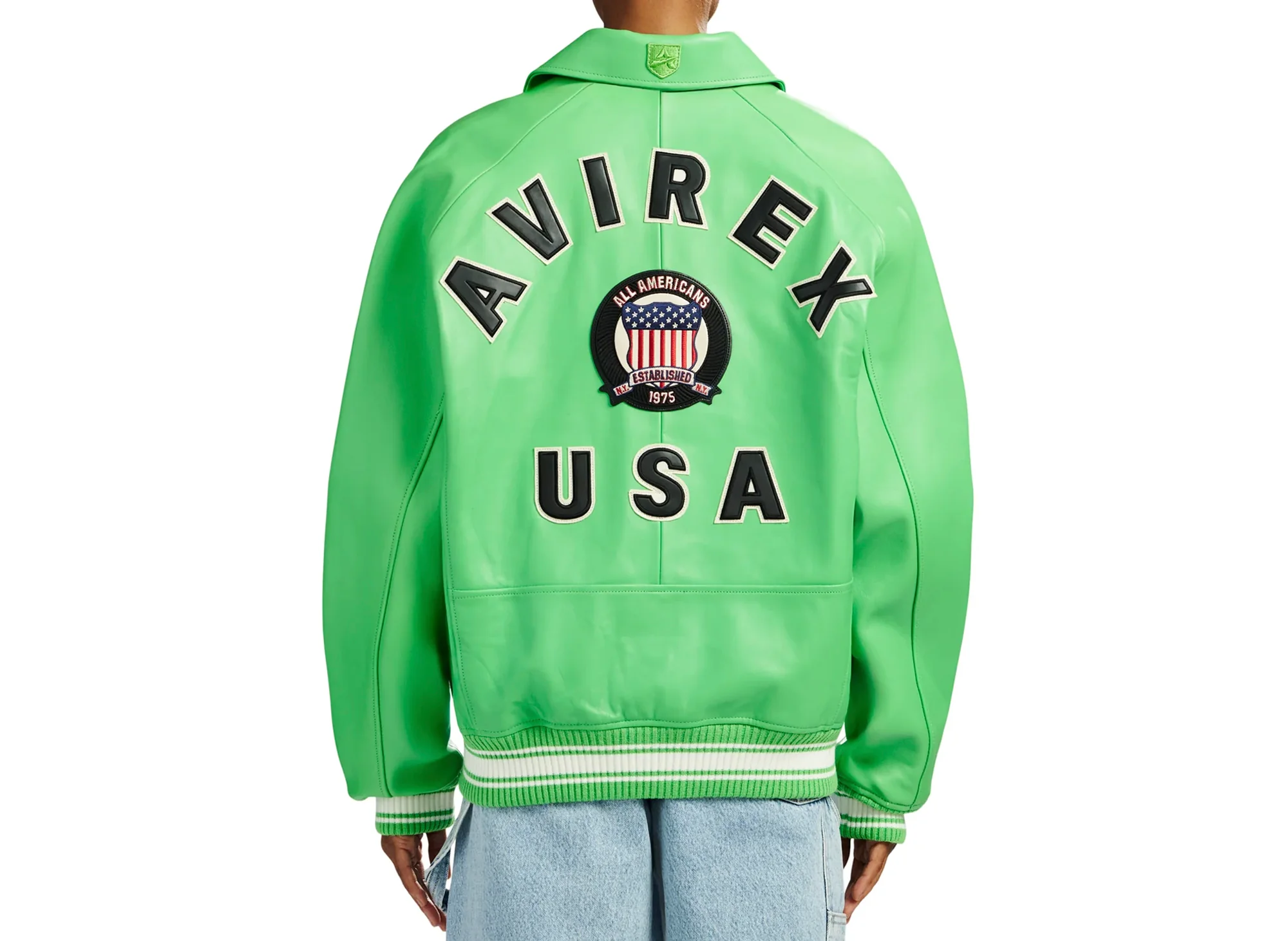 Avirex Fashion Icon Jacket in Lime Green - Image 6