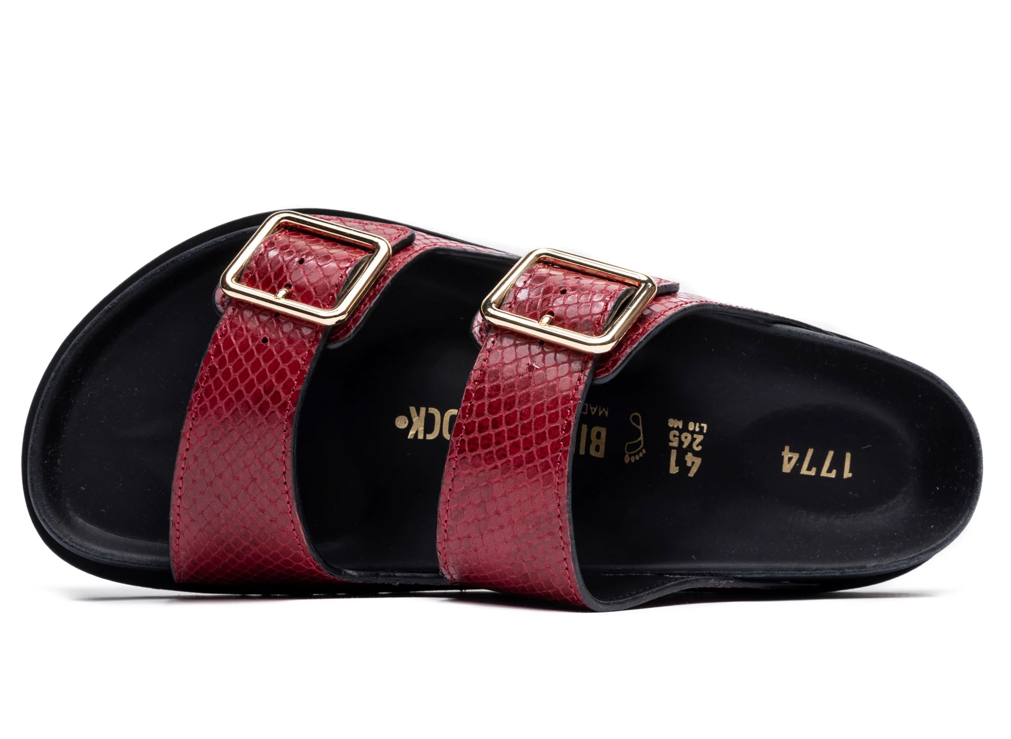 Birkenstock Arizona Lined 1774 in Black/Red - Image 3