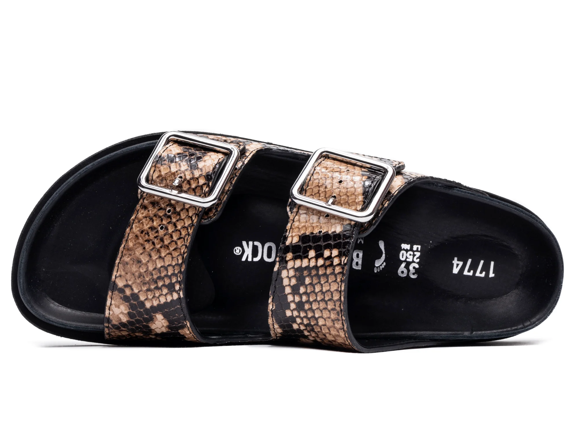 Birkenstock Arizona Lined 1774 in Natural Snake Brown - Image 3