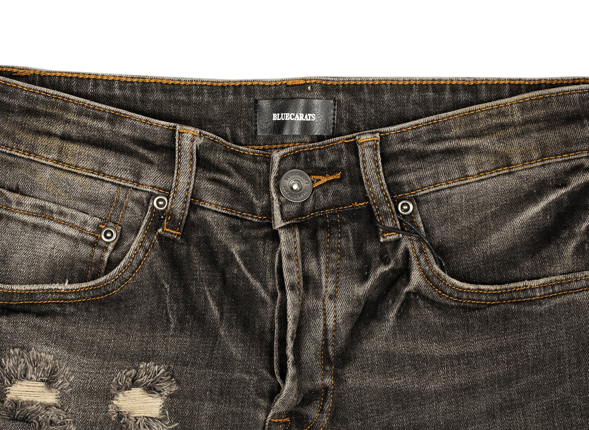BLUECARATS McQueen 5 Pocket Slim Fit Jeans in Black - Image 3