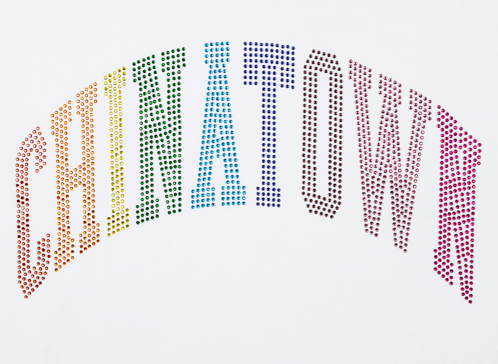 Chinatown Market Rainbow Rhinestone Arc Tee in White - Image 2