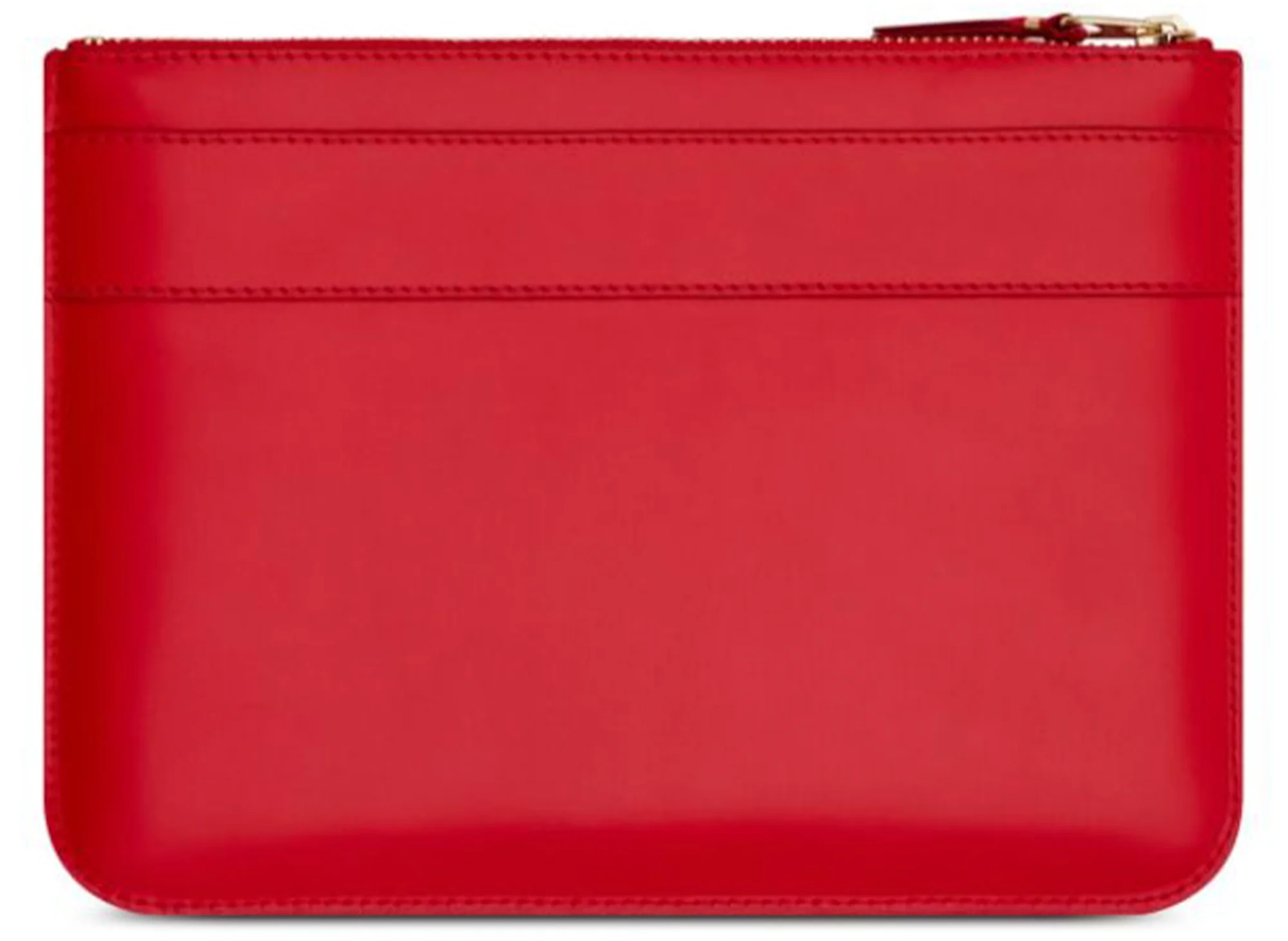 Comme des Garçon Wallet Big Bow Medium Zip Pouch in Red - Image 2