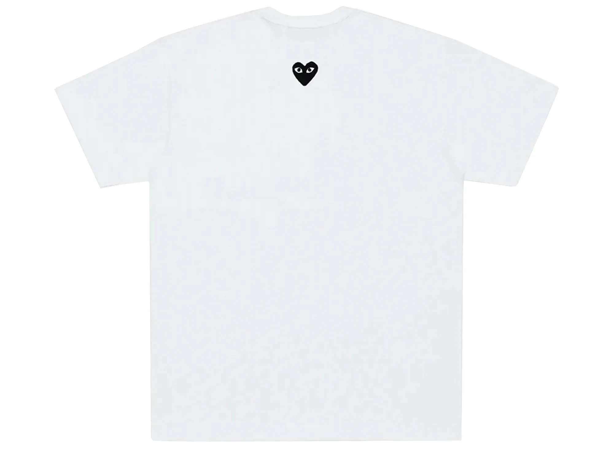 Comme des Garçons Play Black Emblem Back Logo T-Shirt in White - Image 2