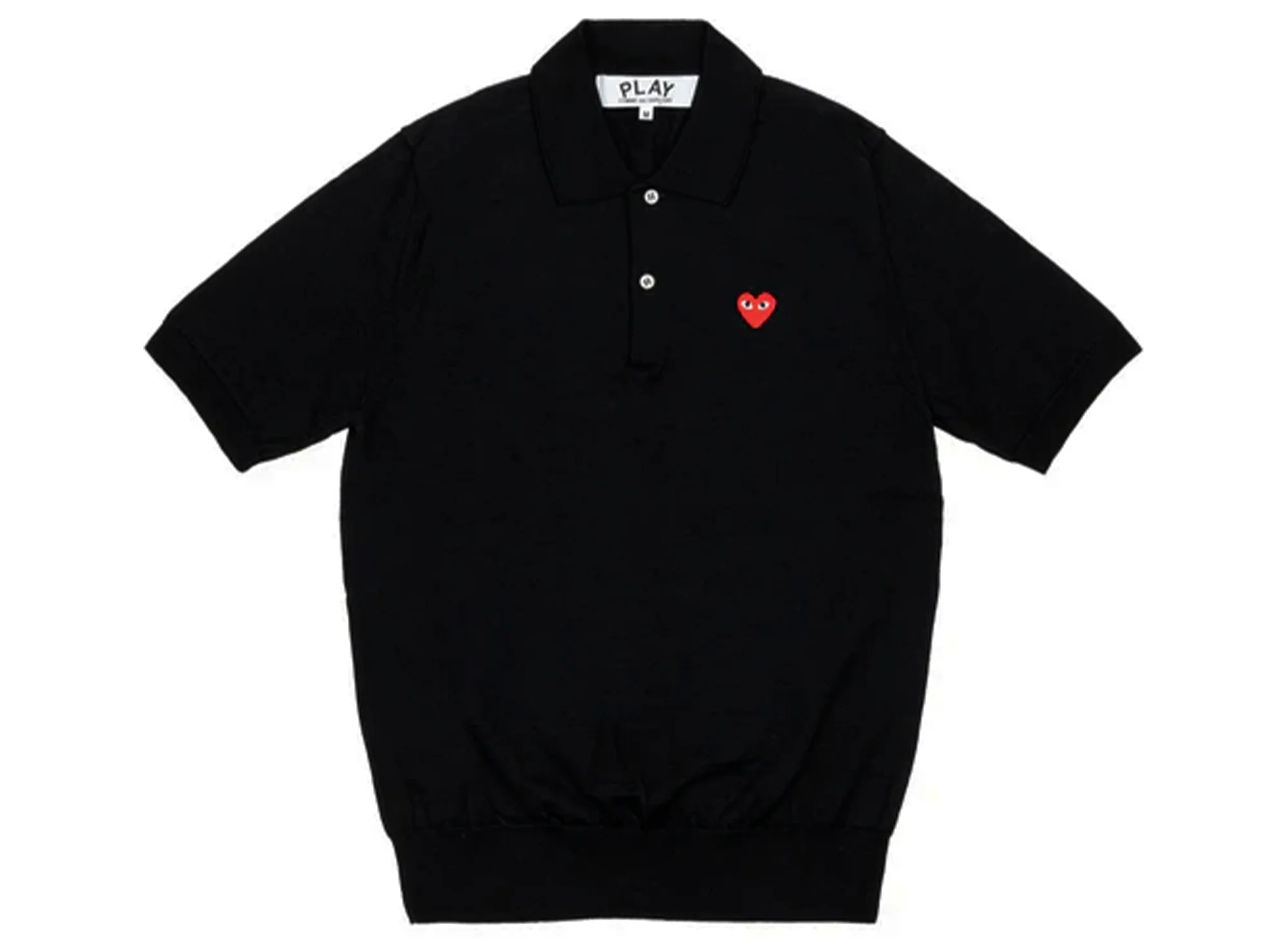 Comme des Garçons Play Polo Short Sleeve in Black