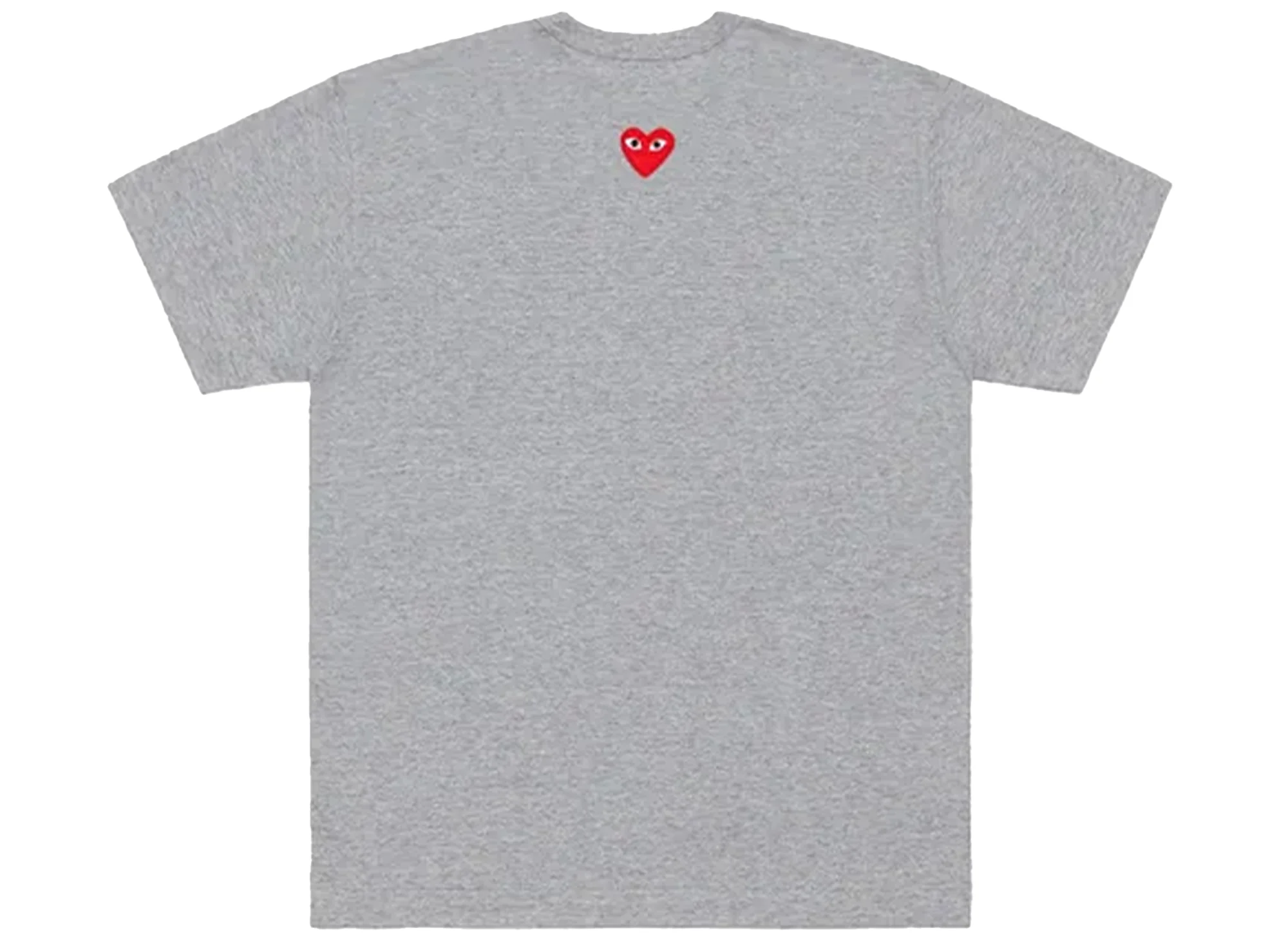 Comme des Garçons Play Red Emblem Back Logo T-Shirt in Grey - Image 2