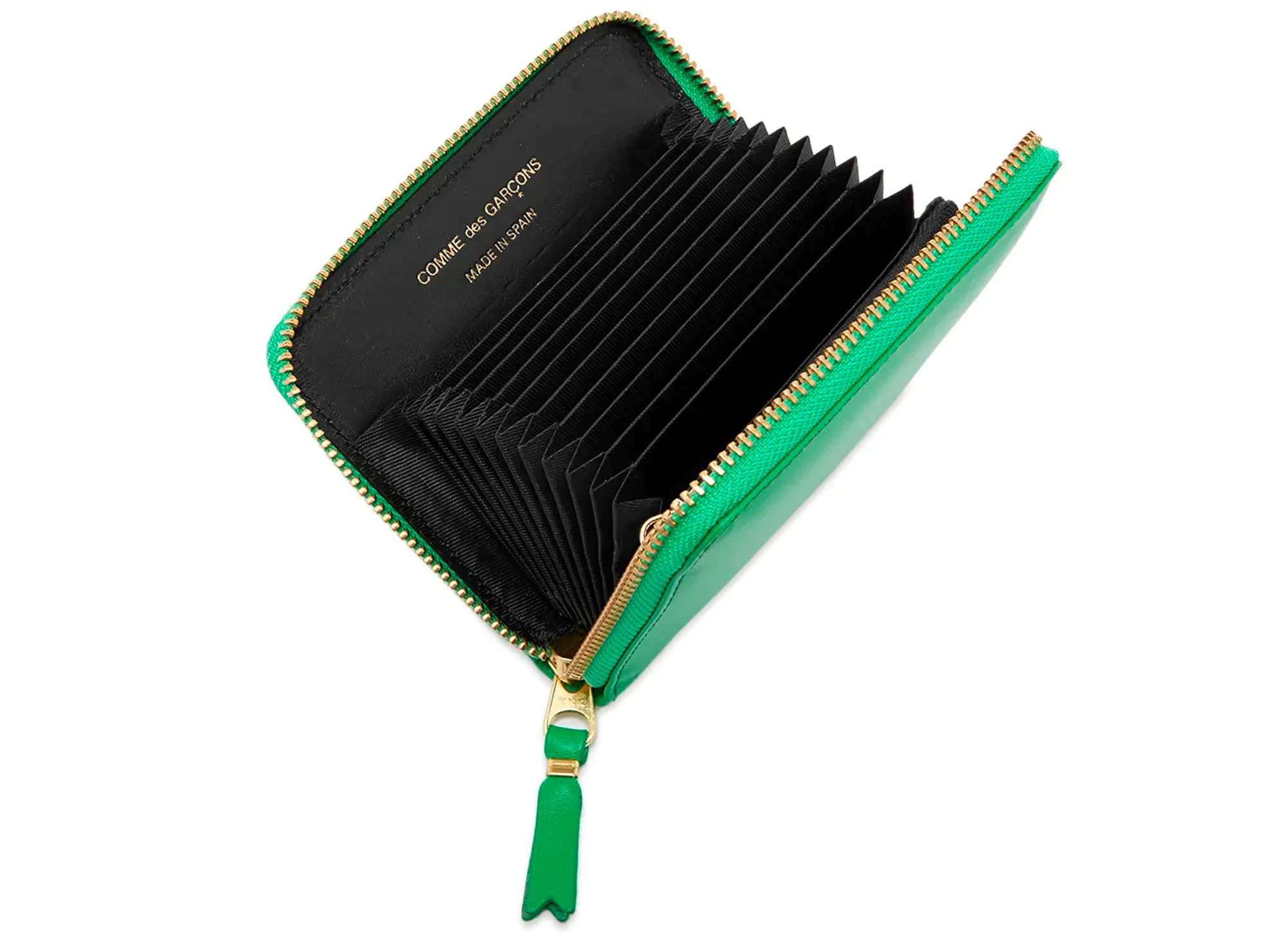 Comme des Garçon Classic Leather Wallet in Green - Image 2