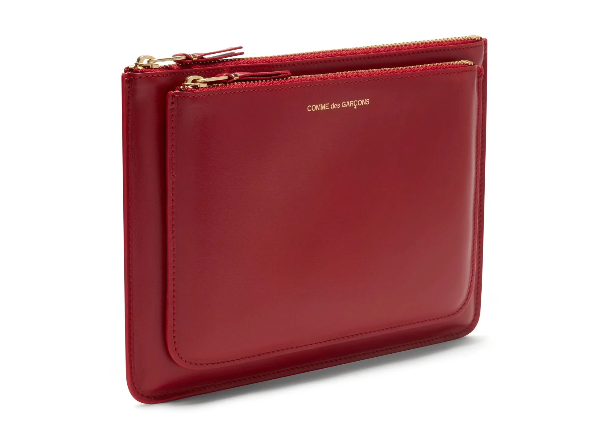 Comme des Garçon Outside Pocket Zip Pouch in Red - Image 2