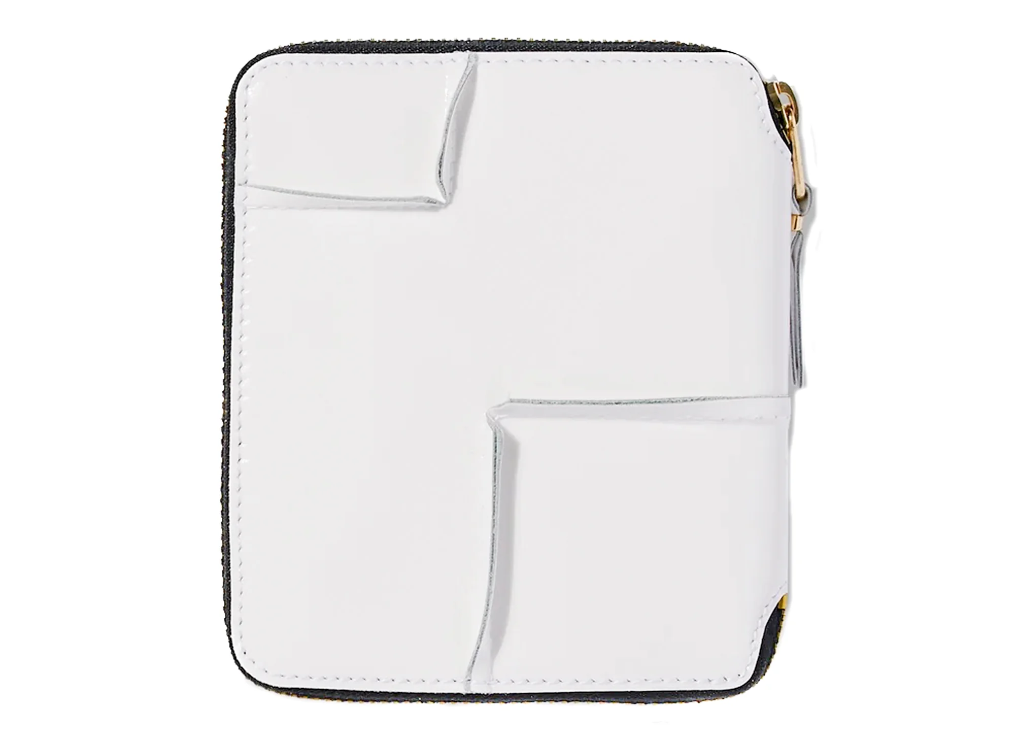 Comme des Garçon Reversed Hem Full Zip Around Wallet in White - Image 2
