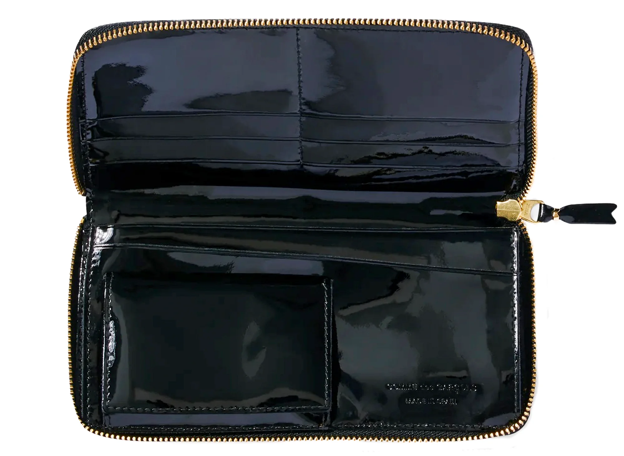 Comme des Garçon Reversed Hem Wallet in Black - Image 3
