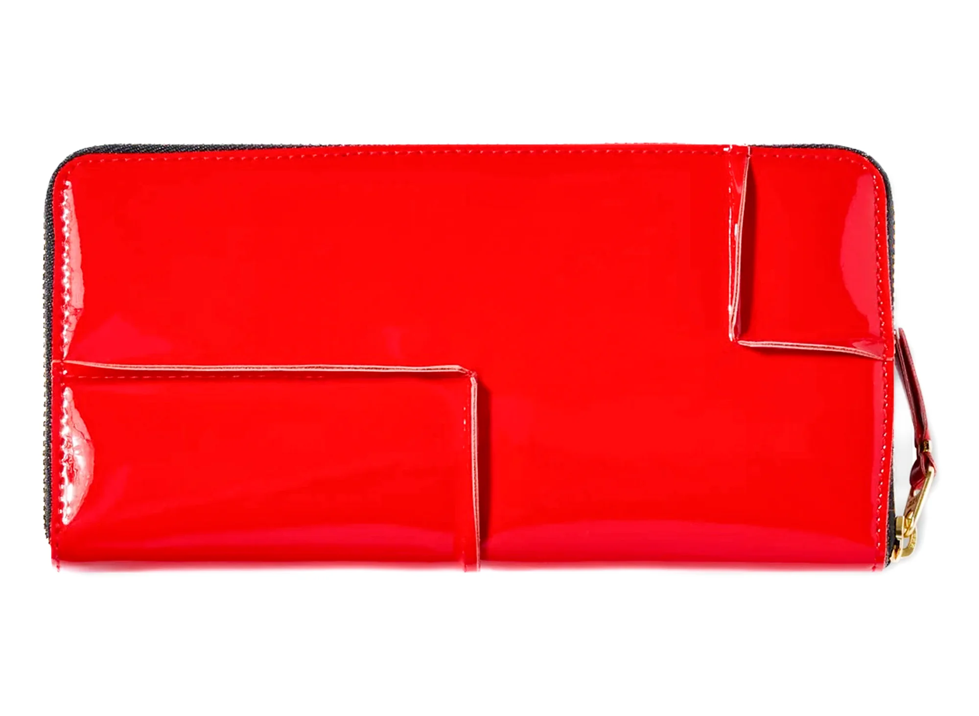 Comme des Garçon Reversed Hem Wallet in Red - Image 2