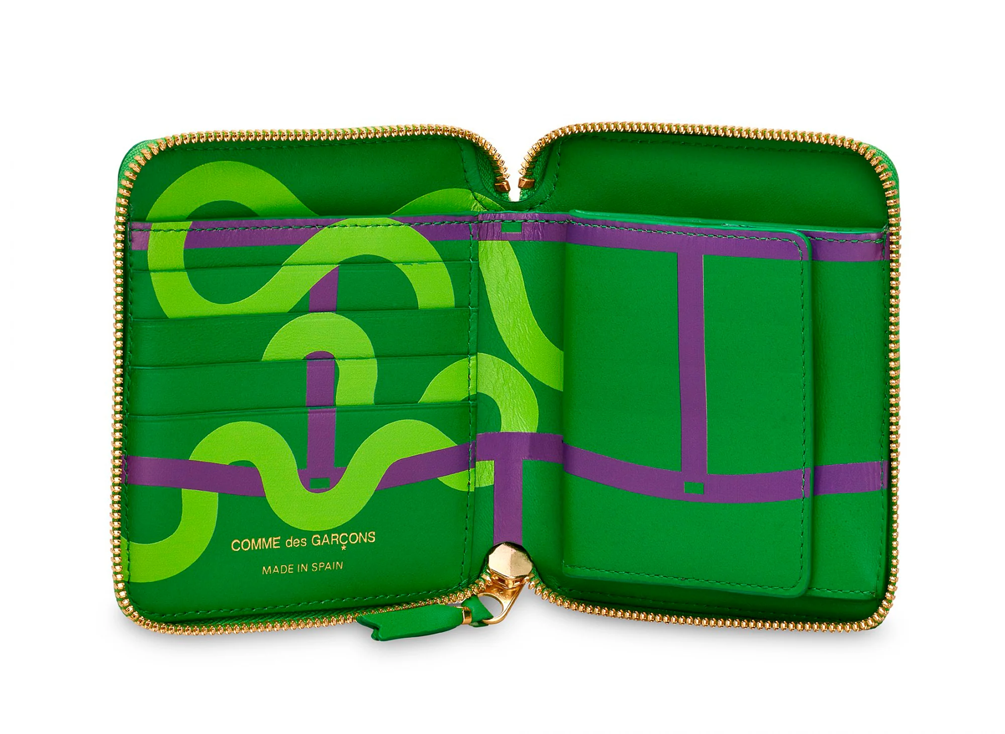 Comme des Garçon Ruby Eyes Wallet in Green - Image 3