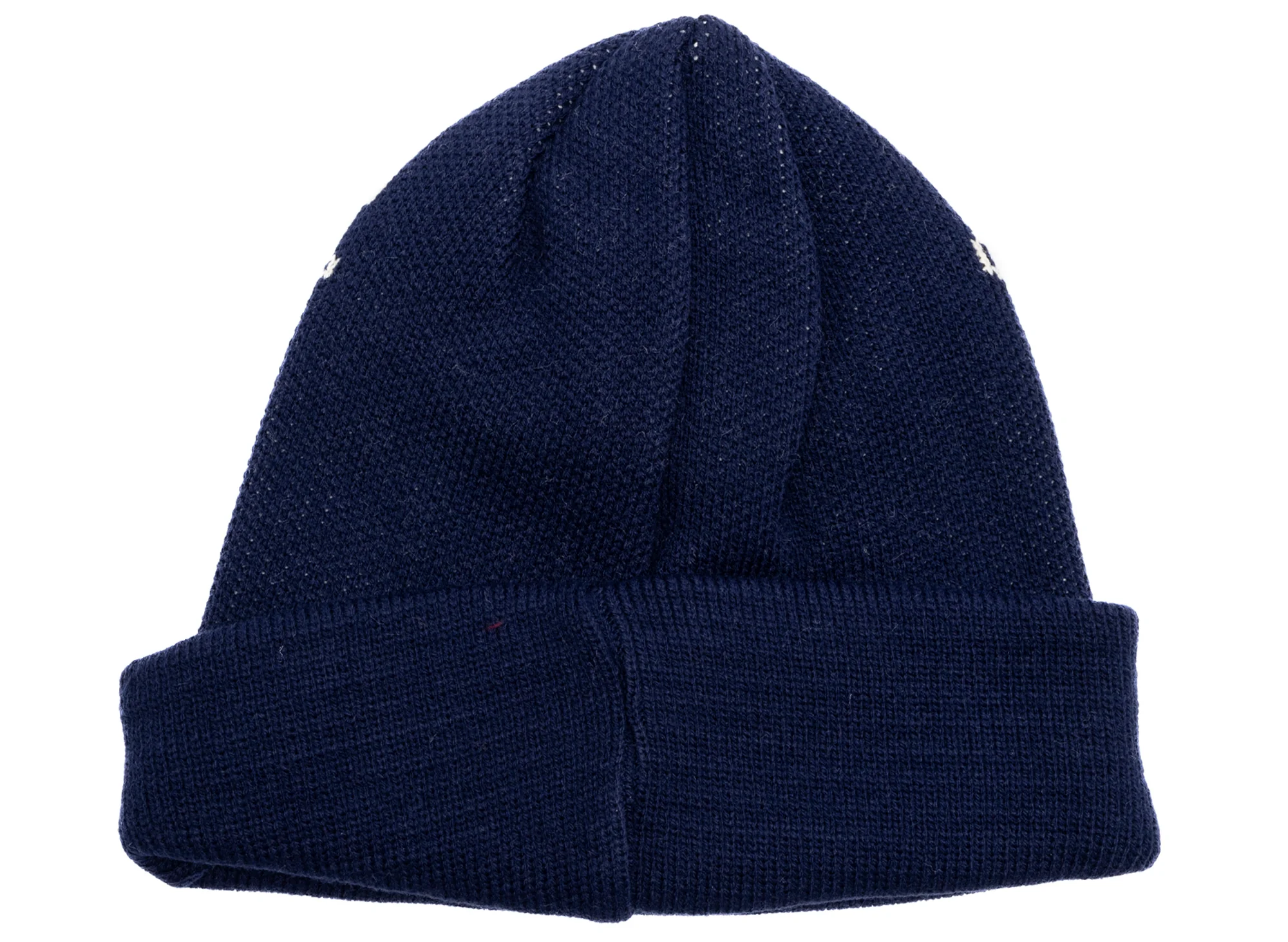 Comme des Garçon SHIRT Strong Will Jacquard Beanie in Navy - Image 2