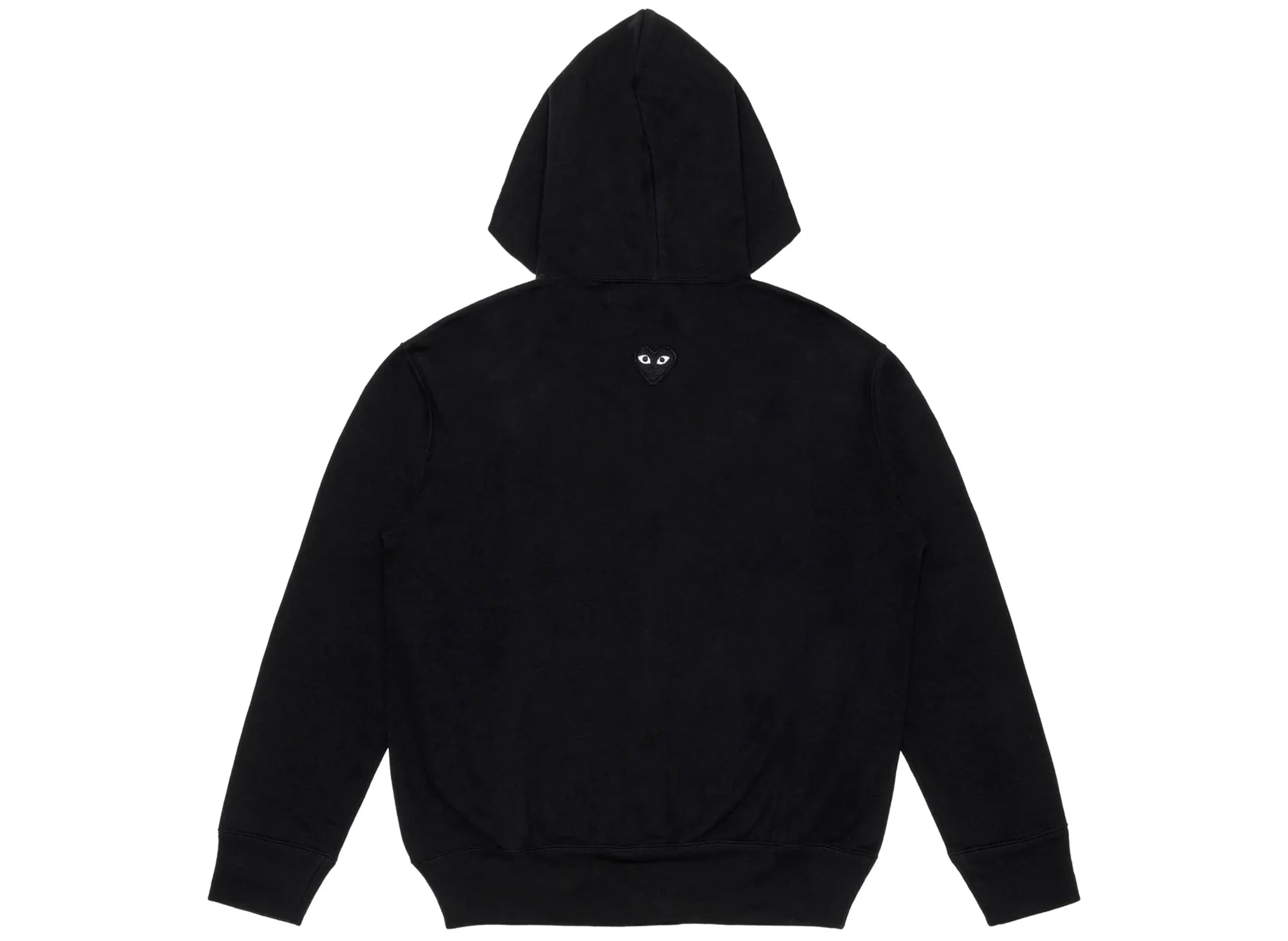 Comme des Garçons Play Black Emblem Back Logo Full Zip Hoodie in Black - Image 2