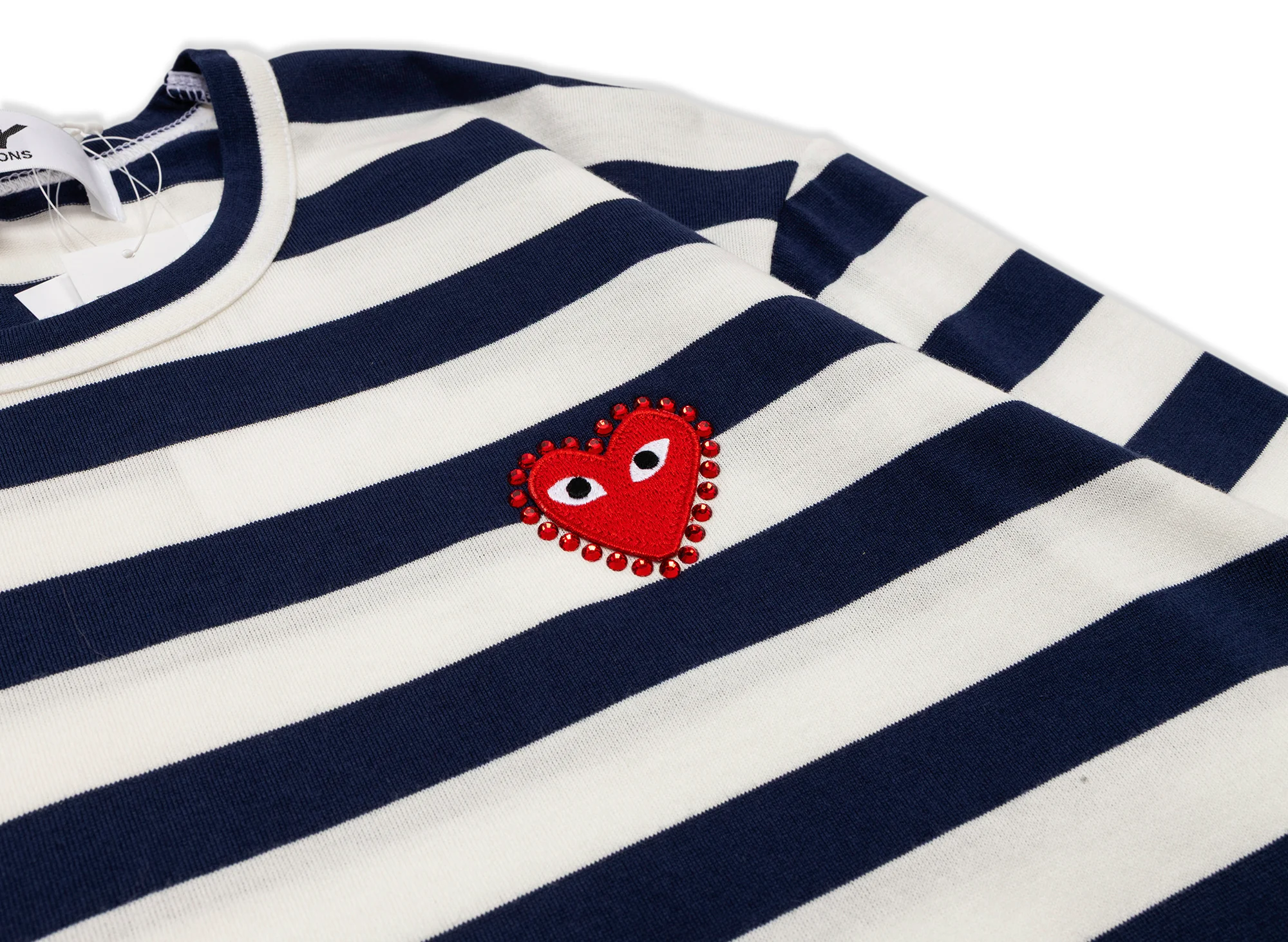 Comme des Garçons PLAY Rhinestone Emblem L/S Tee - Image 2