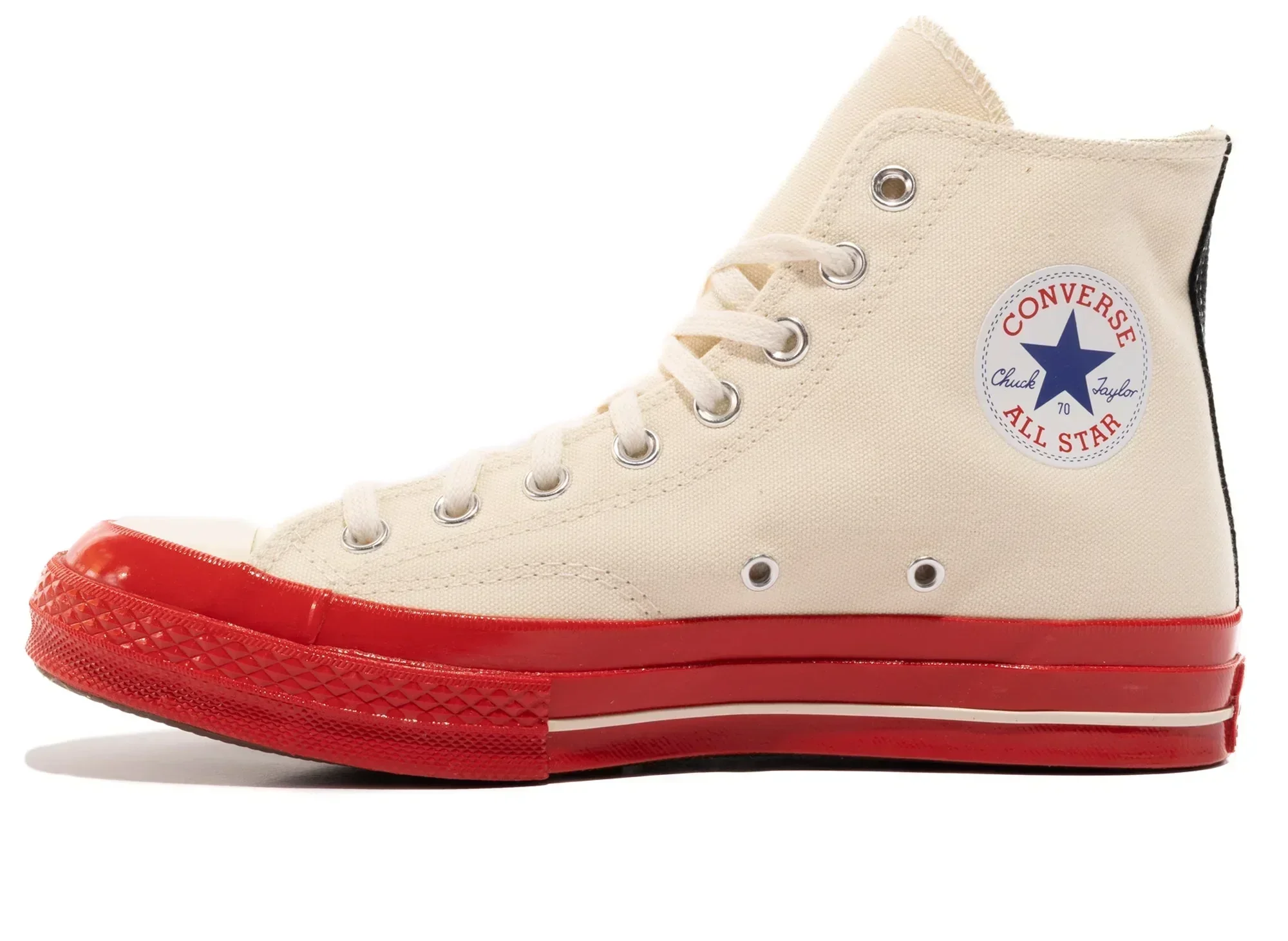 Comme Des Garçons PLAY x Converse Chuck 70 High 'White/Red' - Image 3
