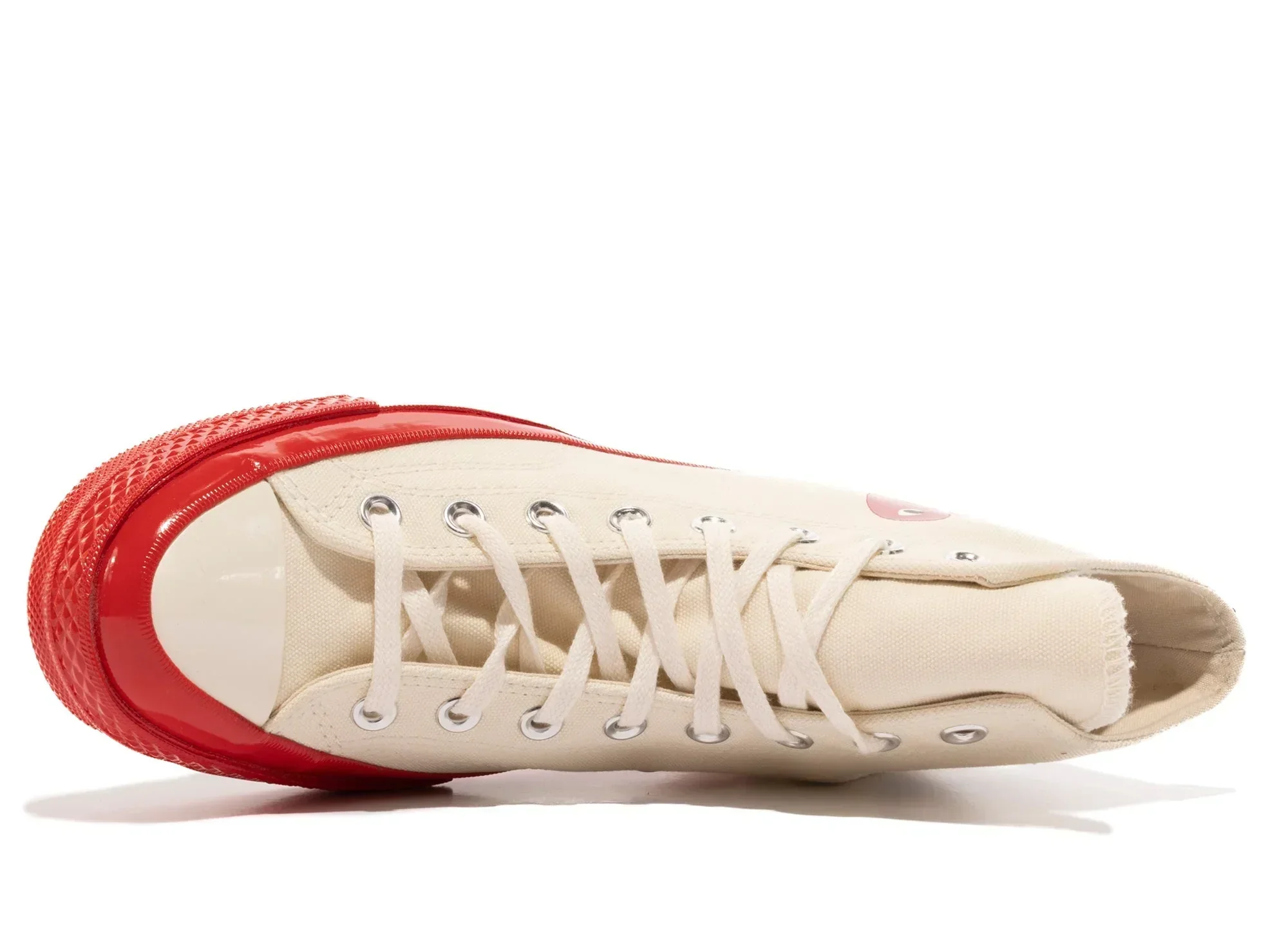 Comme Des Garçons PLAY x Converse Chuck 70 High 'White/Red' - Image 4