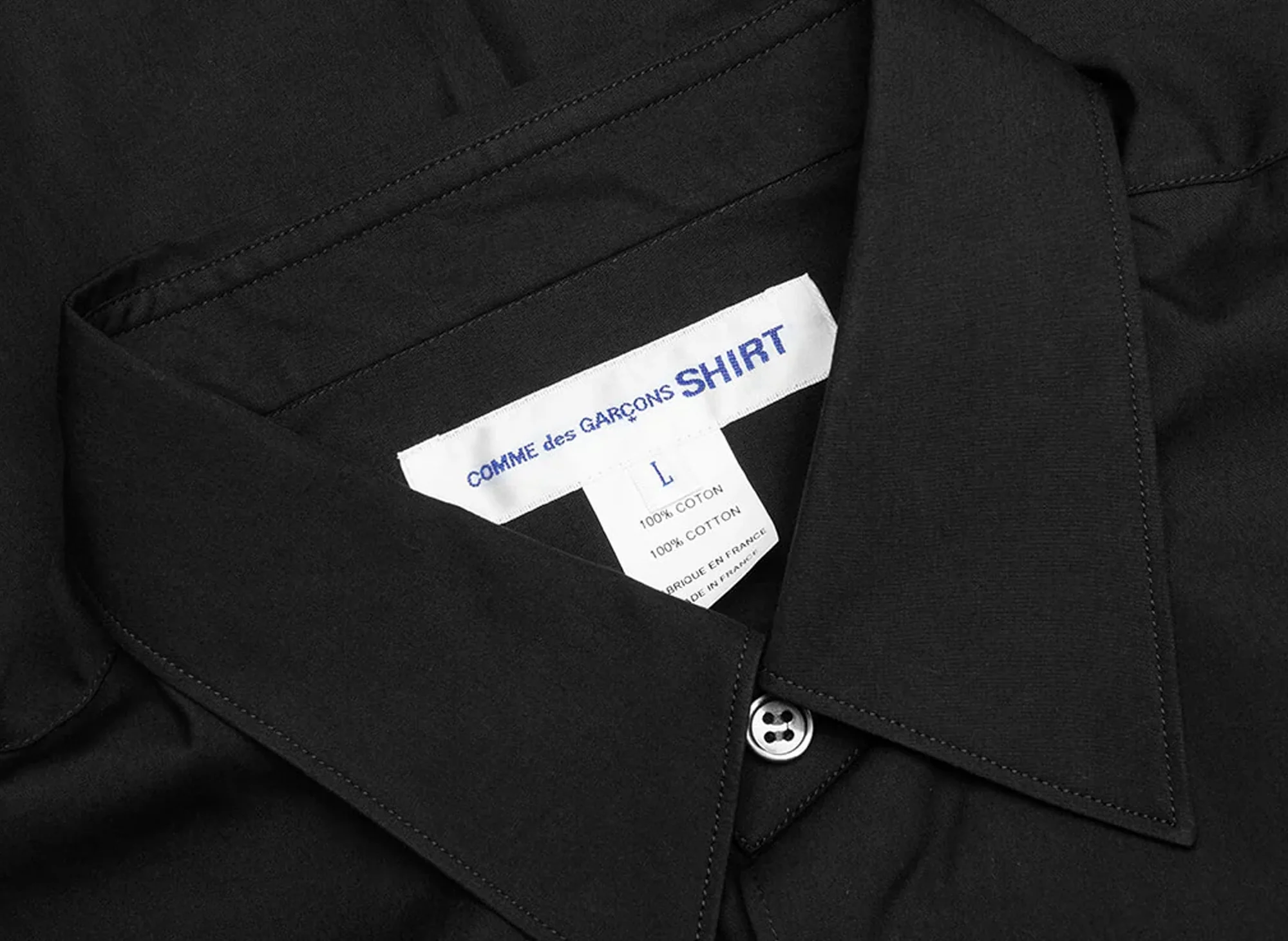 Comme des Garçons SHIRT Woven Shirt in Black - Image 3