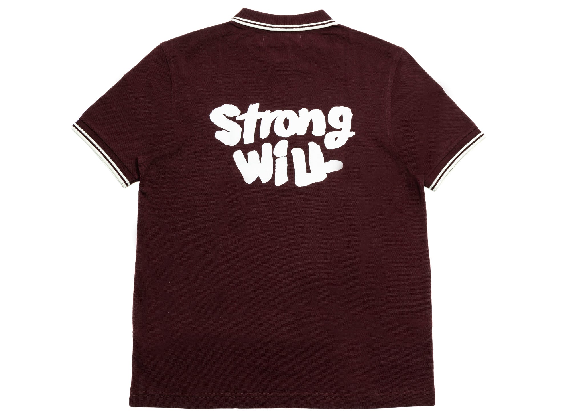 Comme des Garçons SHIRT x Fred Perry Strong Will Polo Shirt in Maroon - Image 2