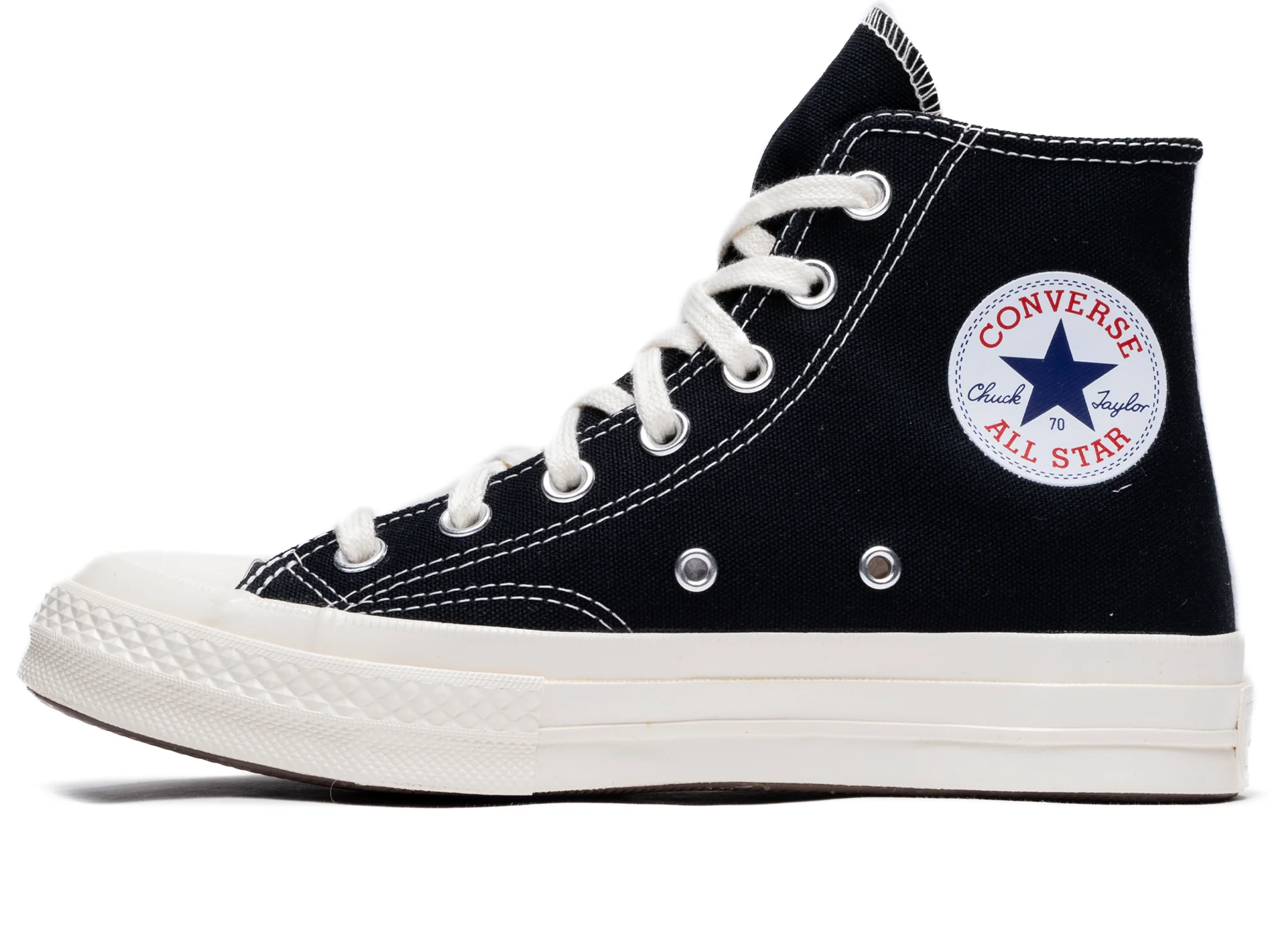 Converse Comme des Garçons Play Heart Chuck 70 Hi in Black - Image 3