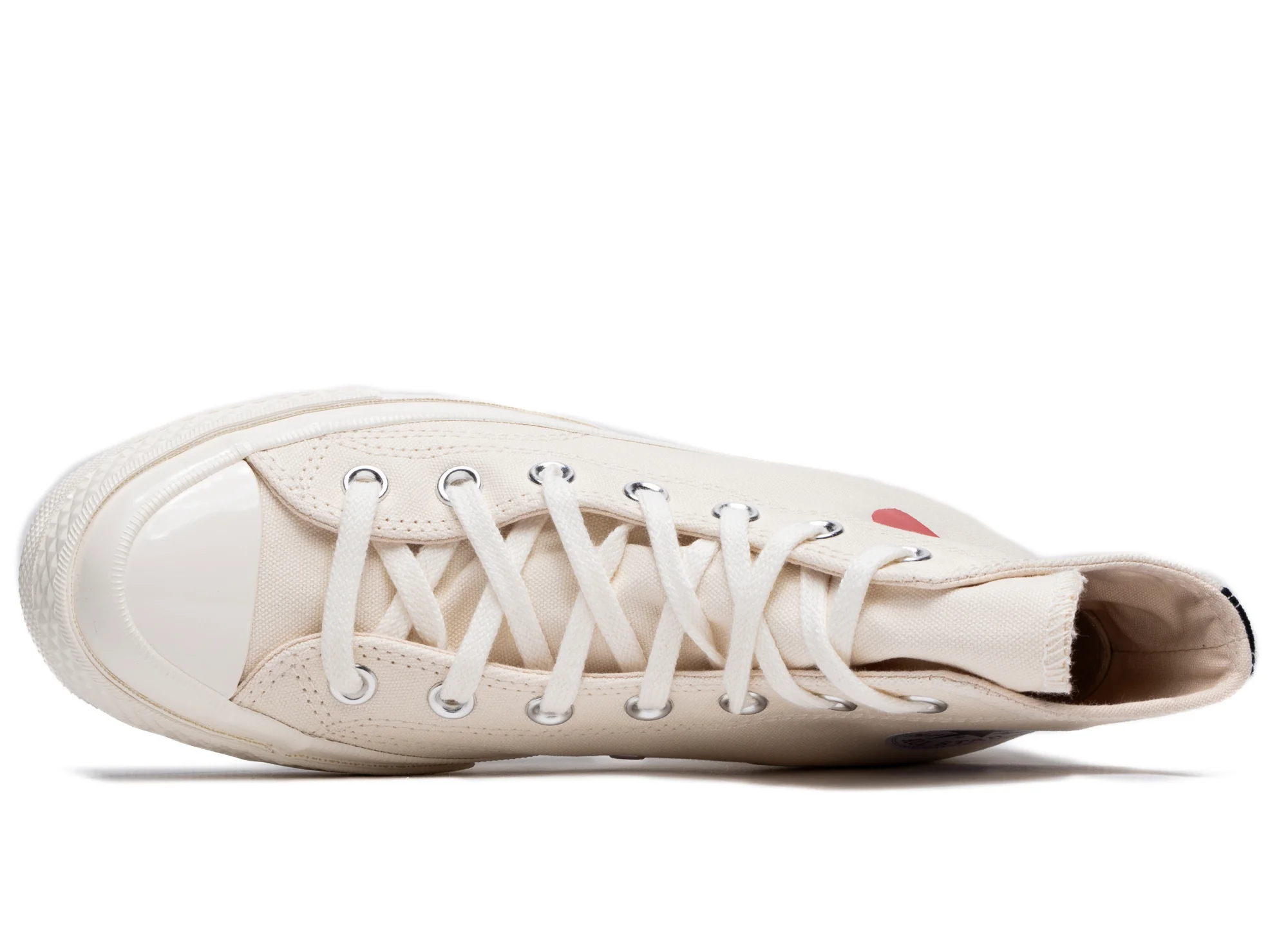 Converse Comme des Garçons Play Heart Chuck 70 Hi in Cream - Image 4