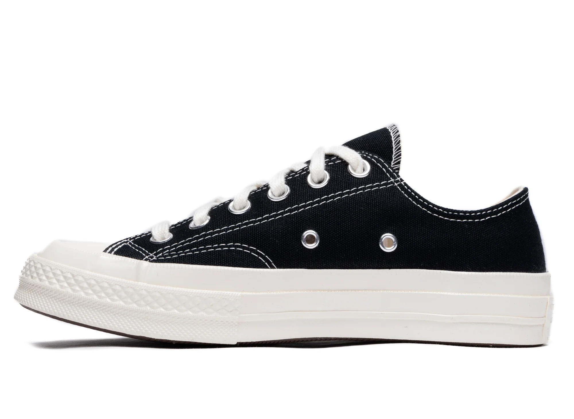 Converse Comme des Garçons Play Heart Chuck 70 Low in Black - Image 3