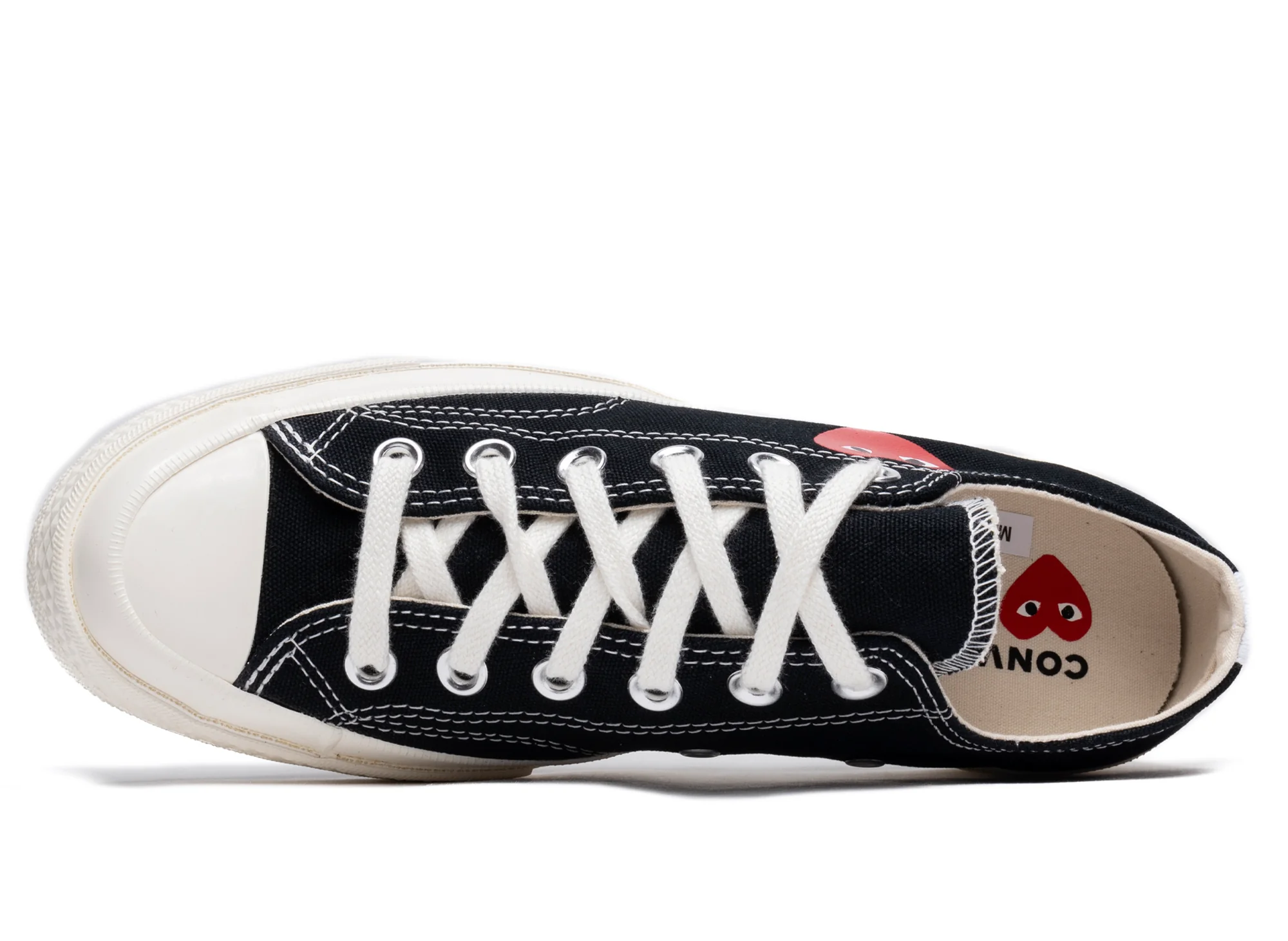 Converse Comme des Garçons Play Heart Chuck 70 Low in Black - Image 4