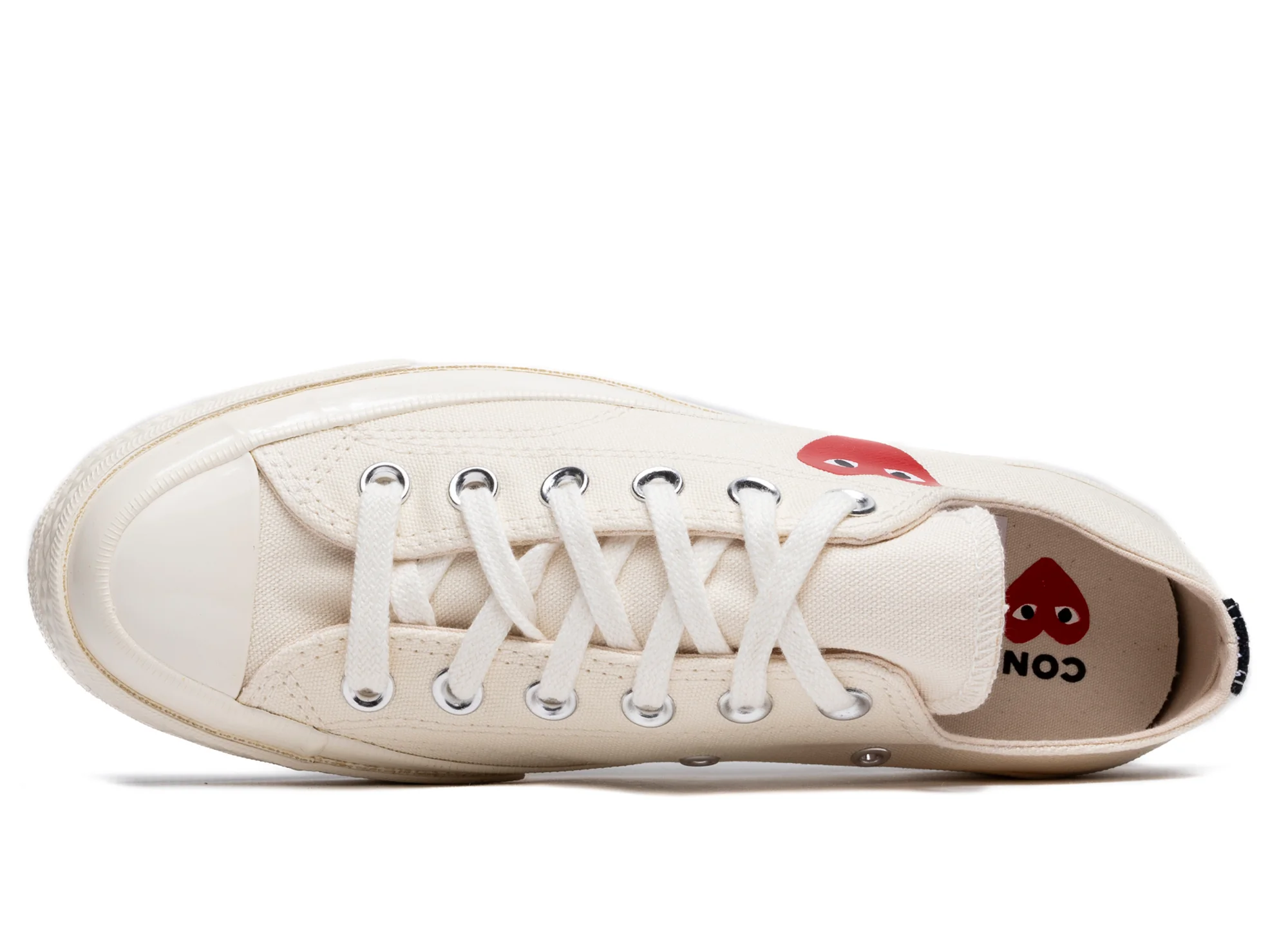 Converse Comme des Garçons Play Heart Chuck 70 Low in Cream - Image 4
