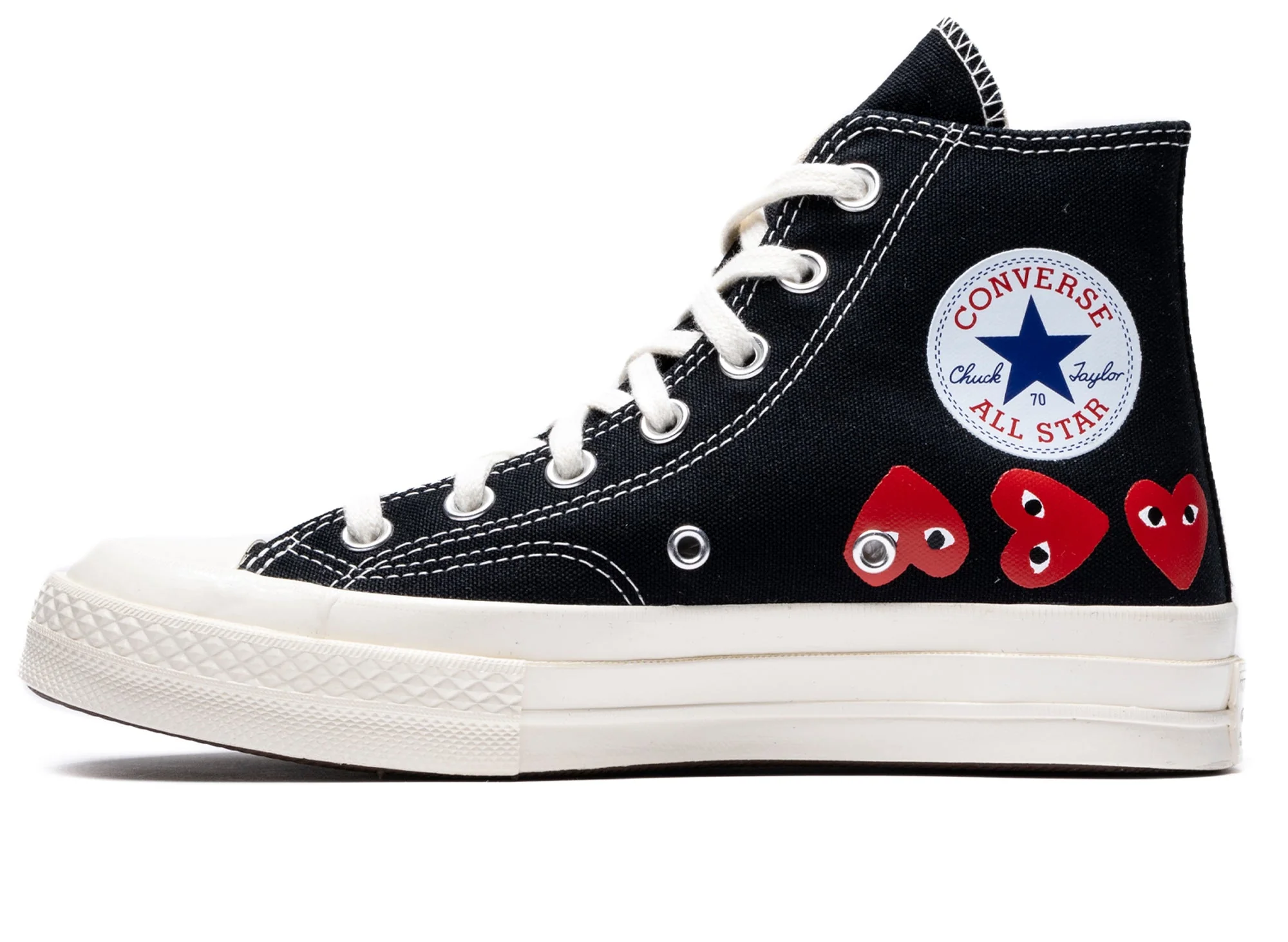 Converse Comme des Garçons Play Multi Heart Chuck Taylor All Star 70 Hi - Image 3