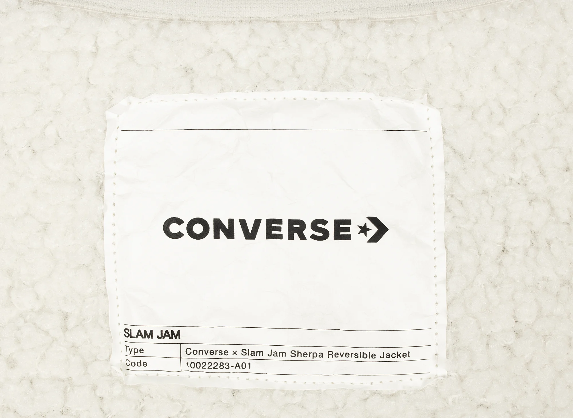 Converse x Slam Jam Sherpa Jacket in Bone Grey - Image 5