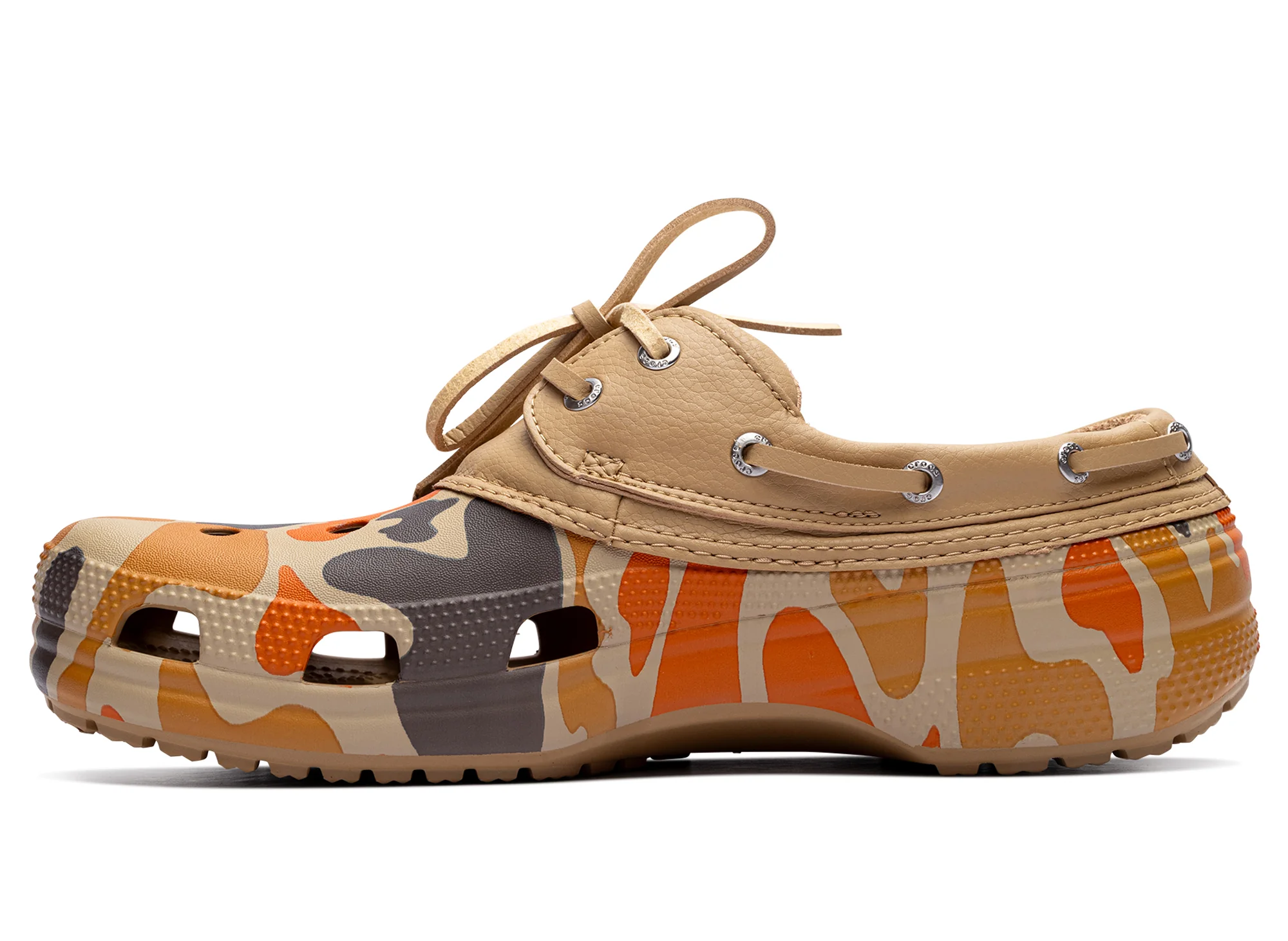 Crocs Classic Duck Camo Boat Shoe in Shocking Orange Duck Camo - Image 3