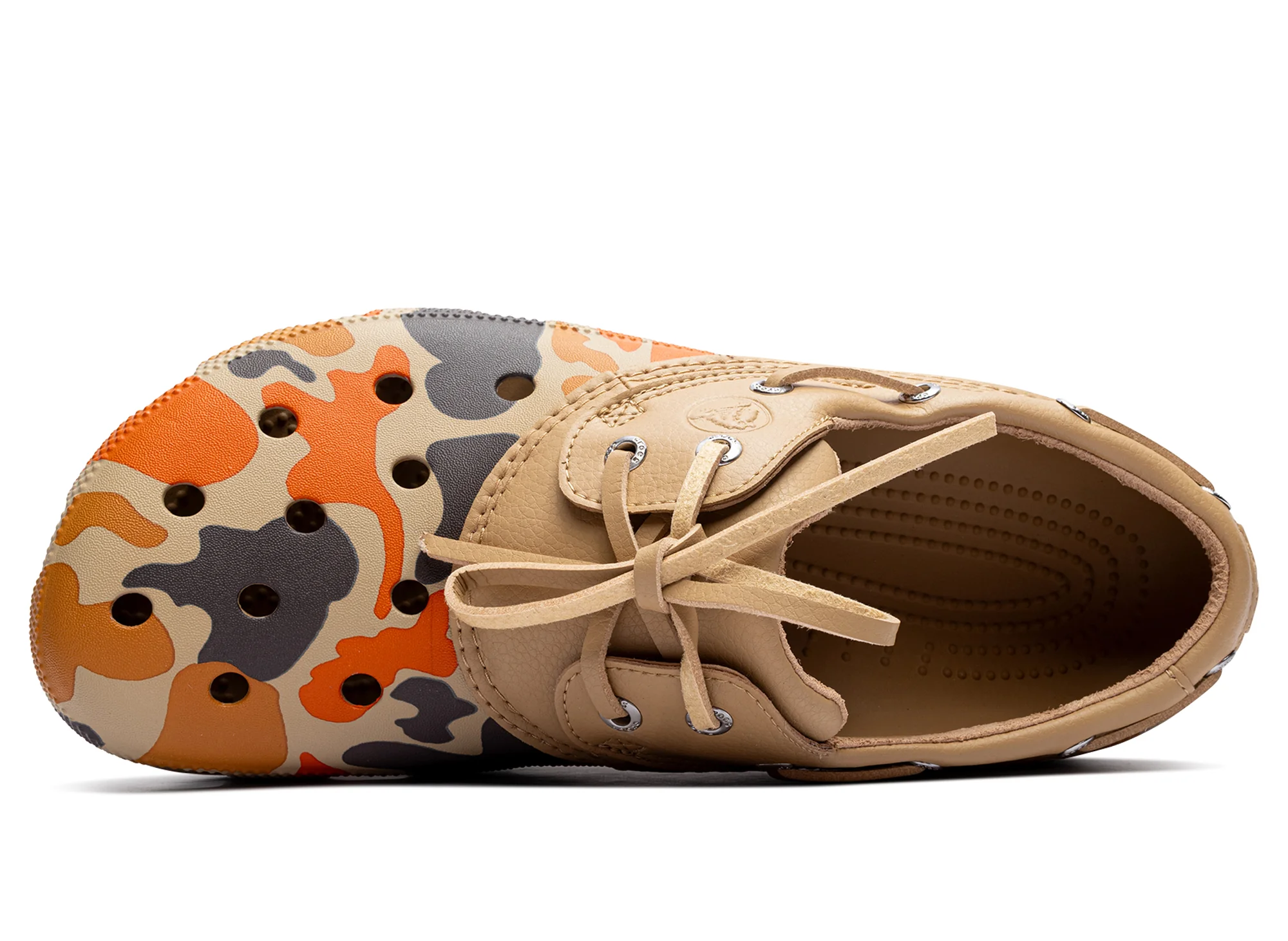 Crocs Classic Duck Camo Boat Shoe in Shocking Orange Duck Camo - Image 4