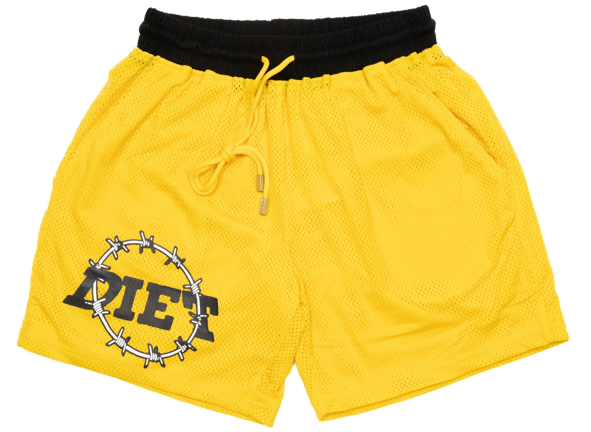 Diet Starts Monday Barbwire Mesh Shorts in Yellow