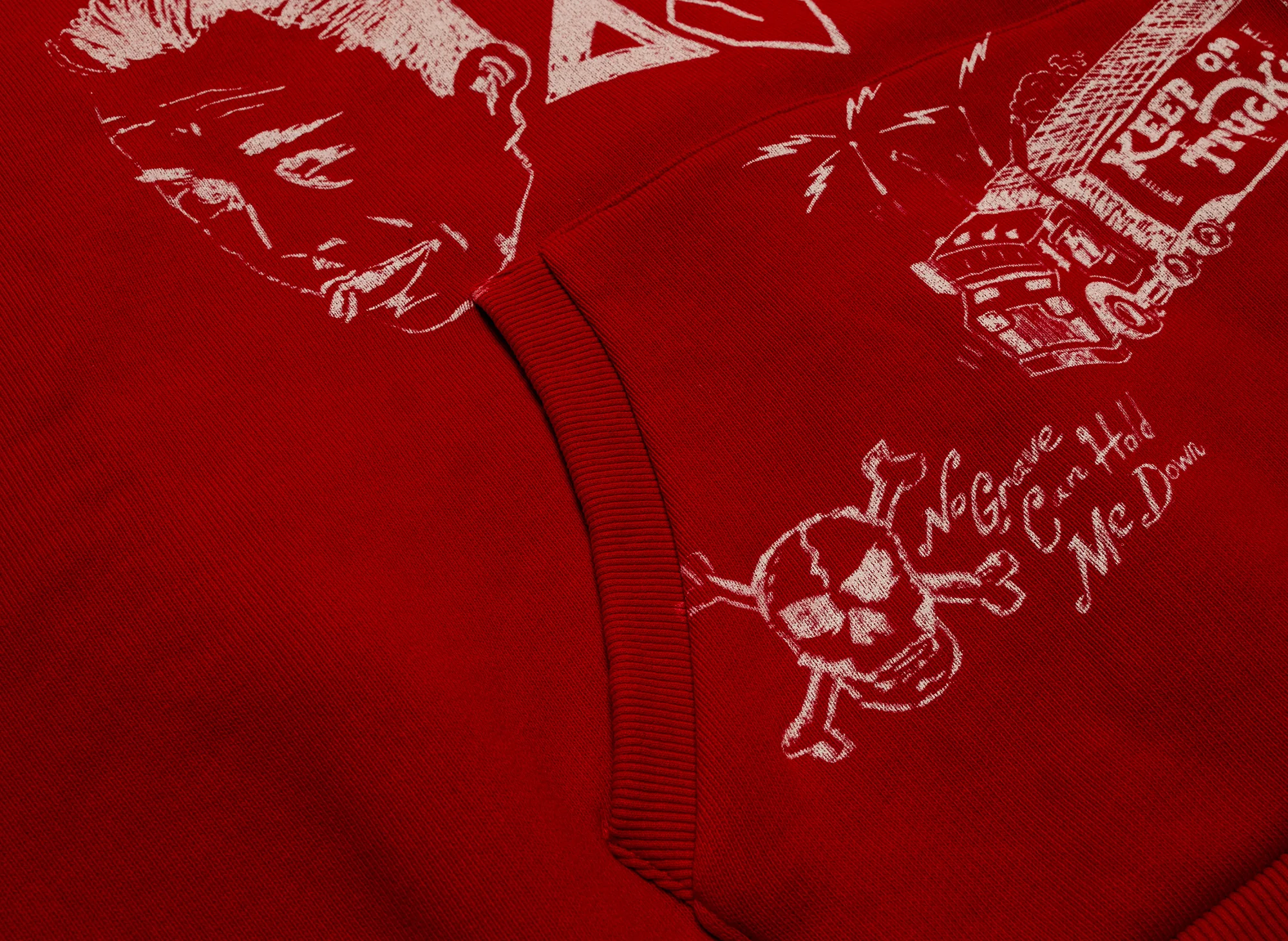 Diet Starts Monday Doodle Hoodie in Red - Image 2