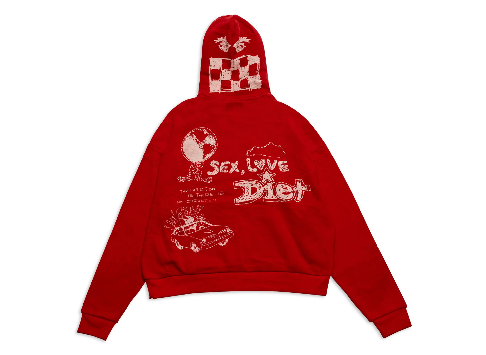 Diet Starts Monday Doodle Hoodie in Red - Image 3