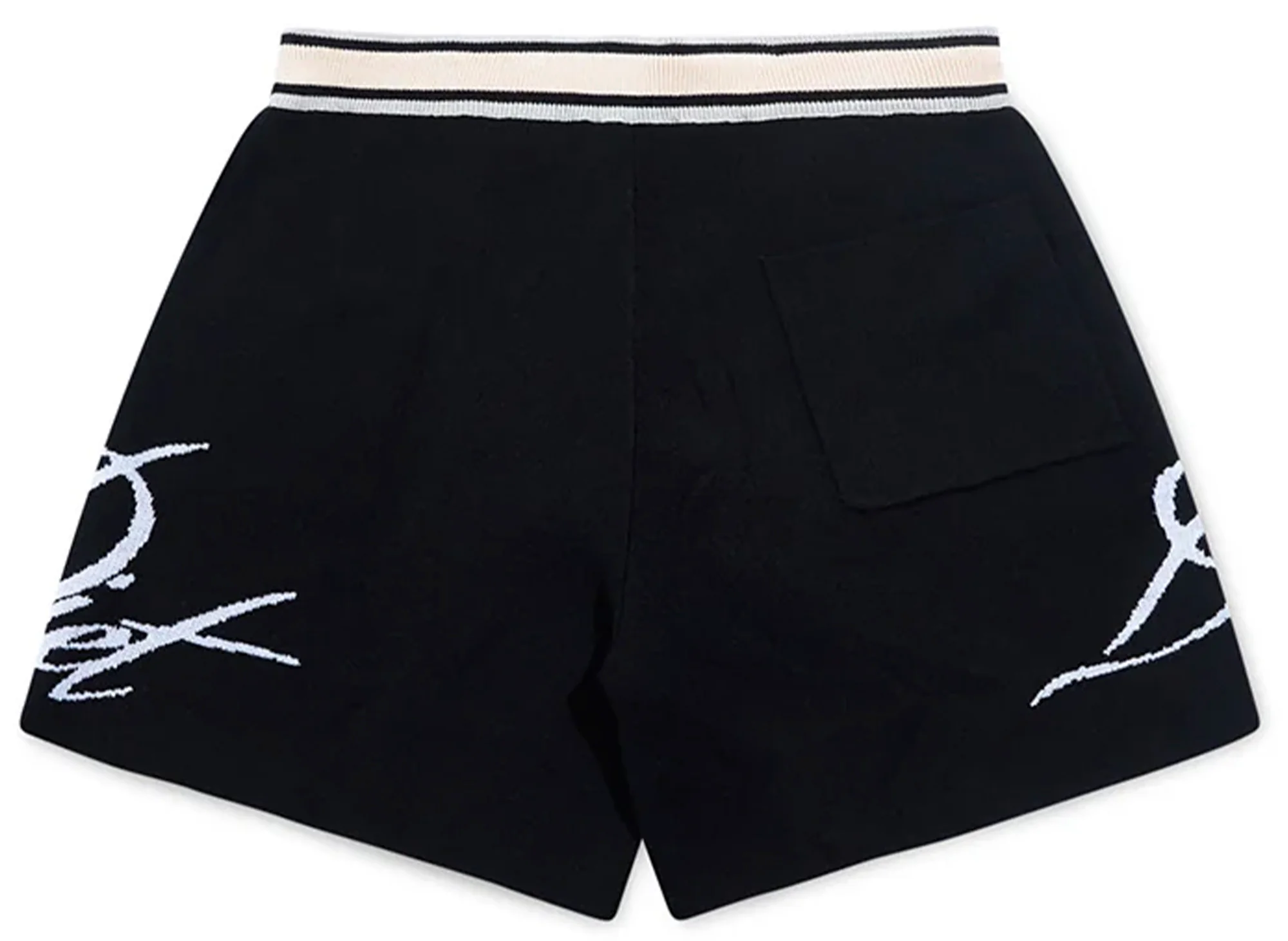 Diet Starts Monday Knitted Script Shorts in Black - Image 2